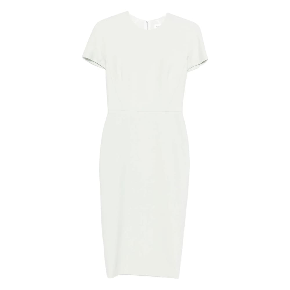 Victoria Beckham Fitted Double Crepe T-shirt Dress In White