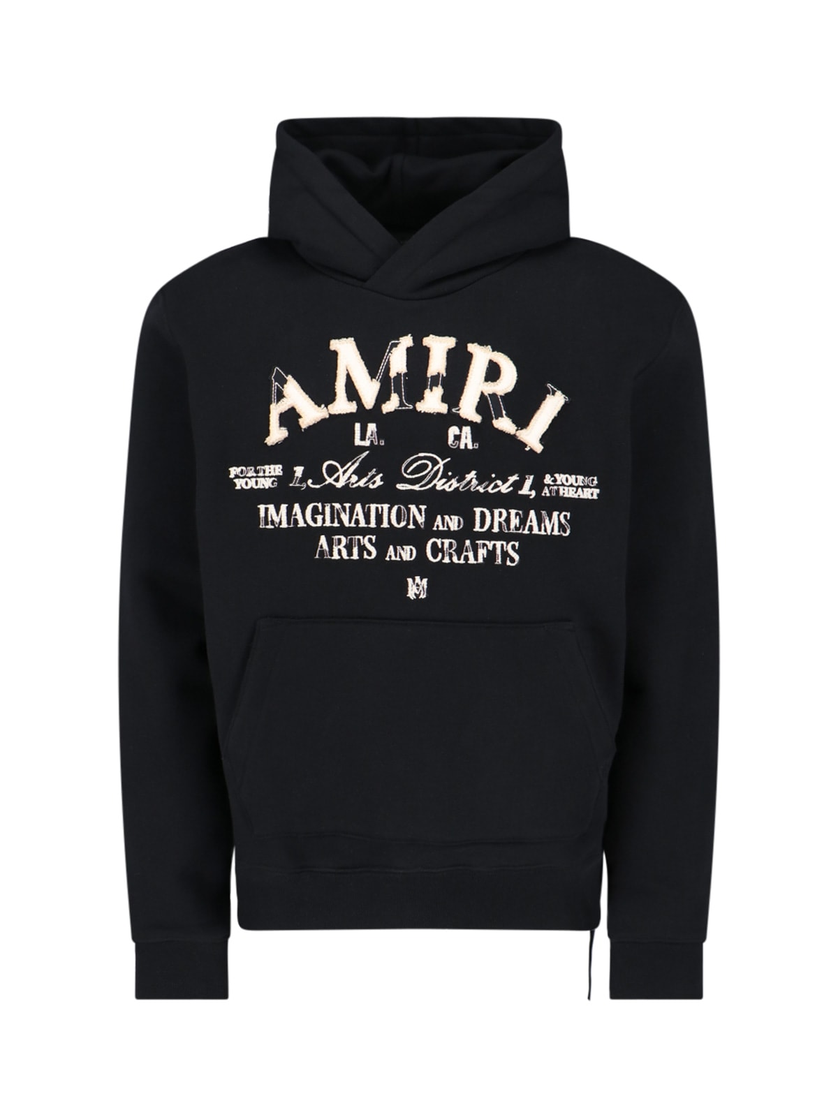 Shop Amiri Distressed Logo Hoodie In Black