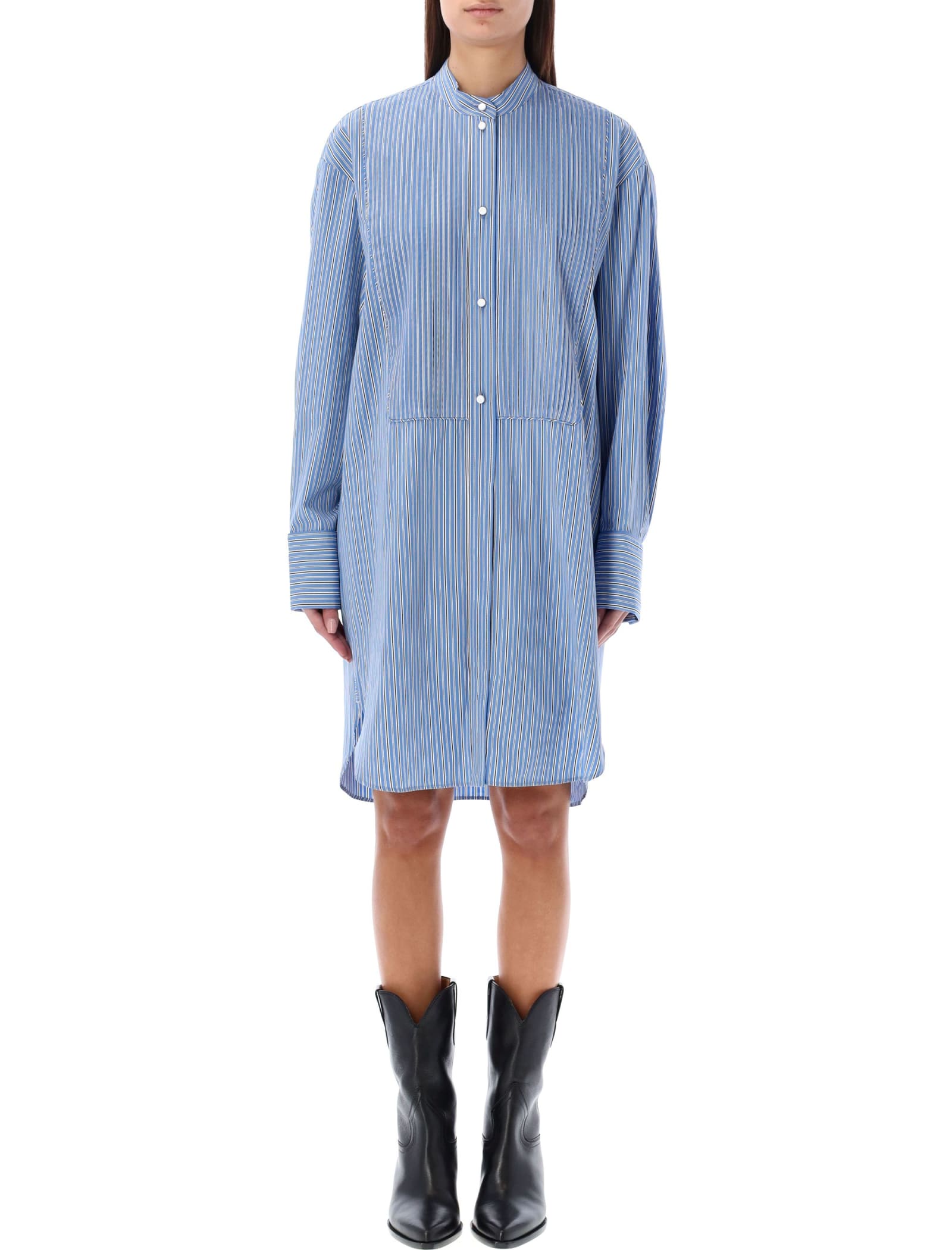 Shop Isabel Marant Rineta Shirt Dress In Blue