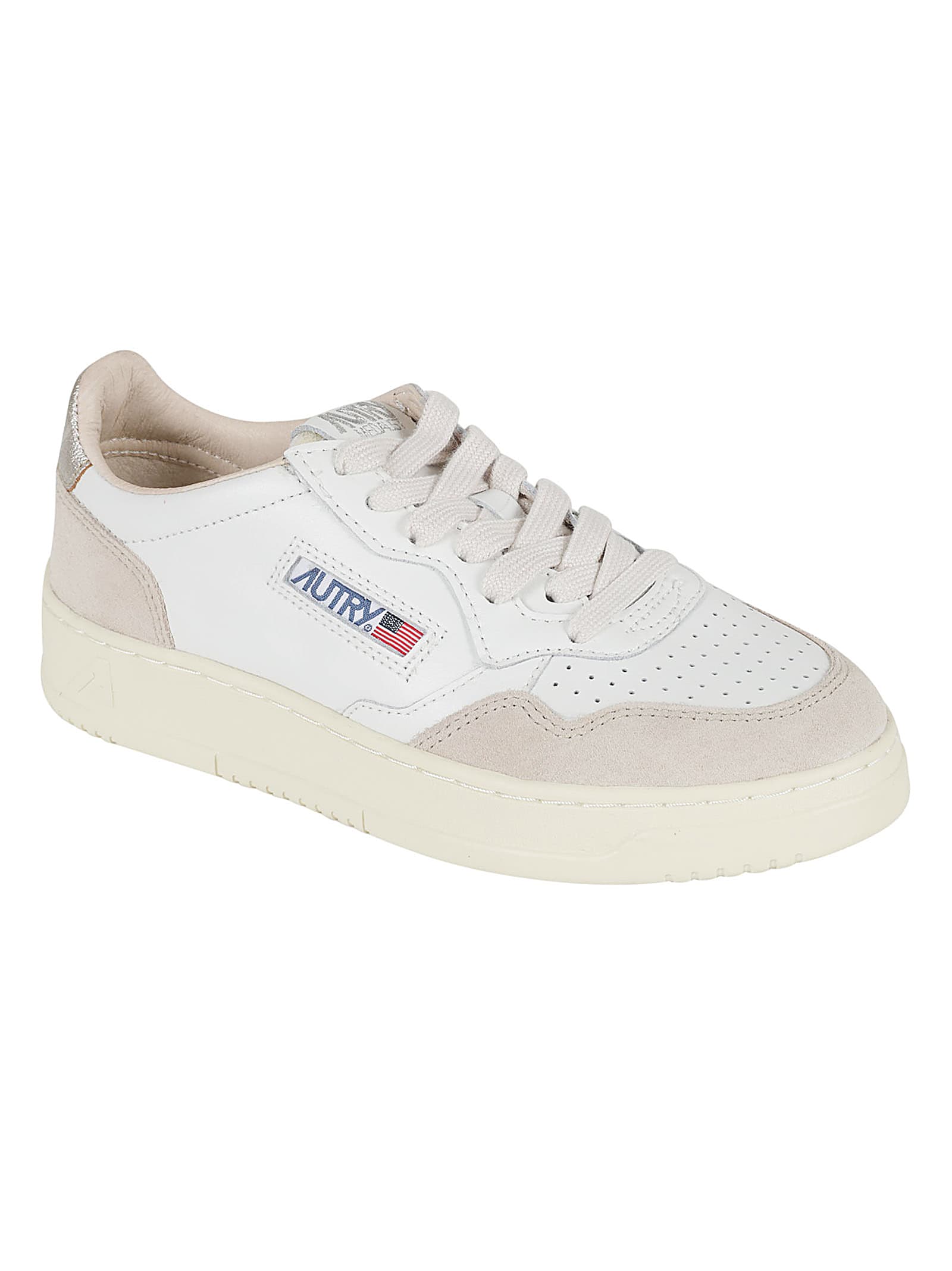 Shop Autry Medalist Low Sneakers In White/gold