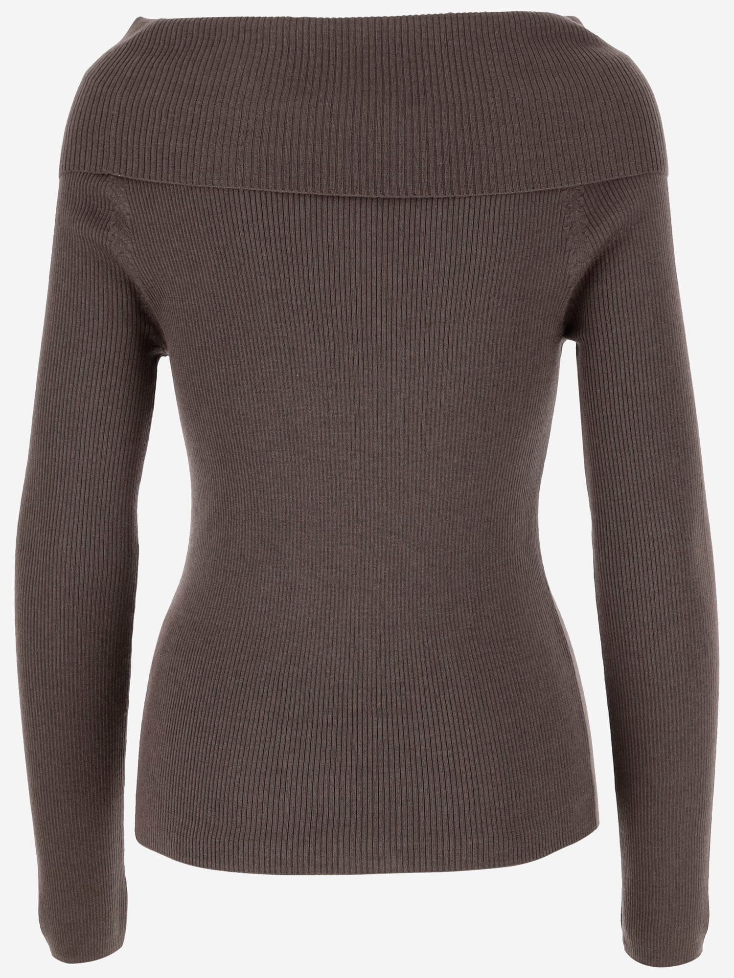 Shop Wild Cashmere Ribbed Silk And Cashmere Sweater In Brown