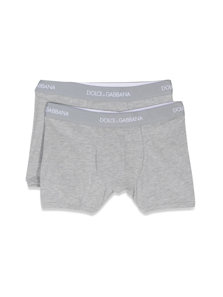 Dolce & Gabbana Bi-pack Boxer In Gray