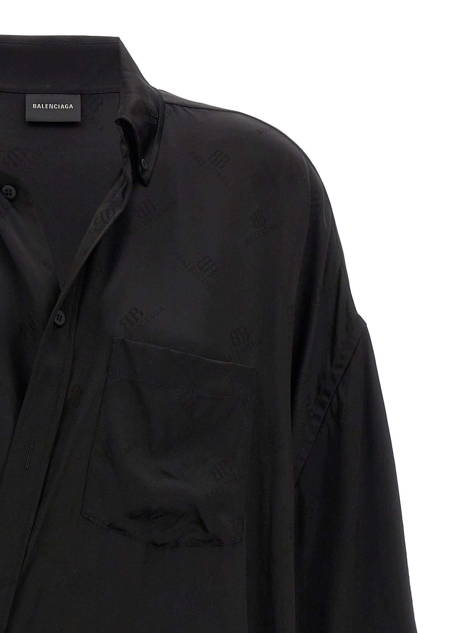 Shop Balenciaga Wrap Shirt In Black