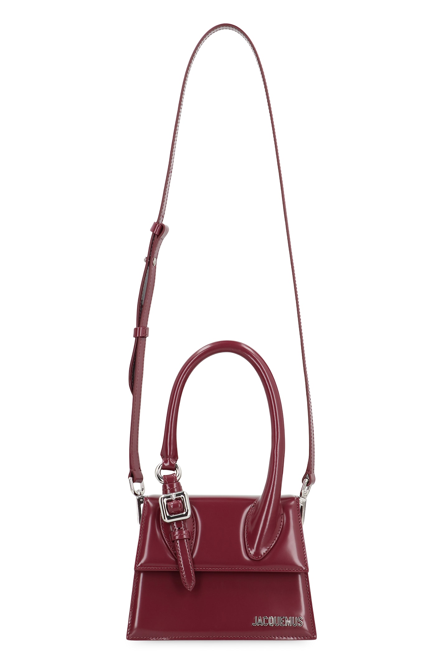 Jacquemus Womens Burgundy Medium Chiquito Buckle Leather Top-handle Bag In Purple