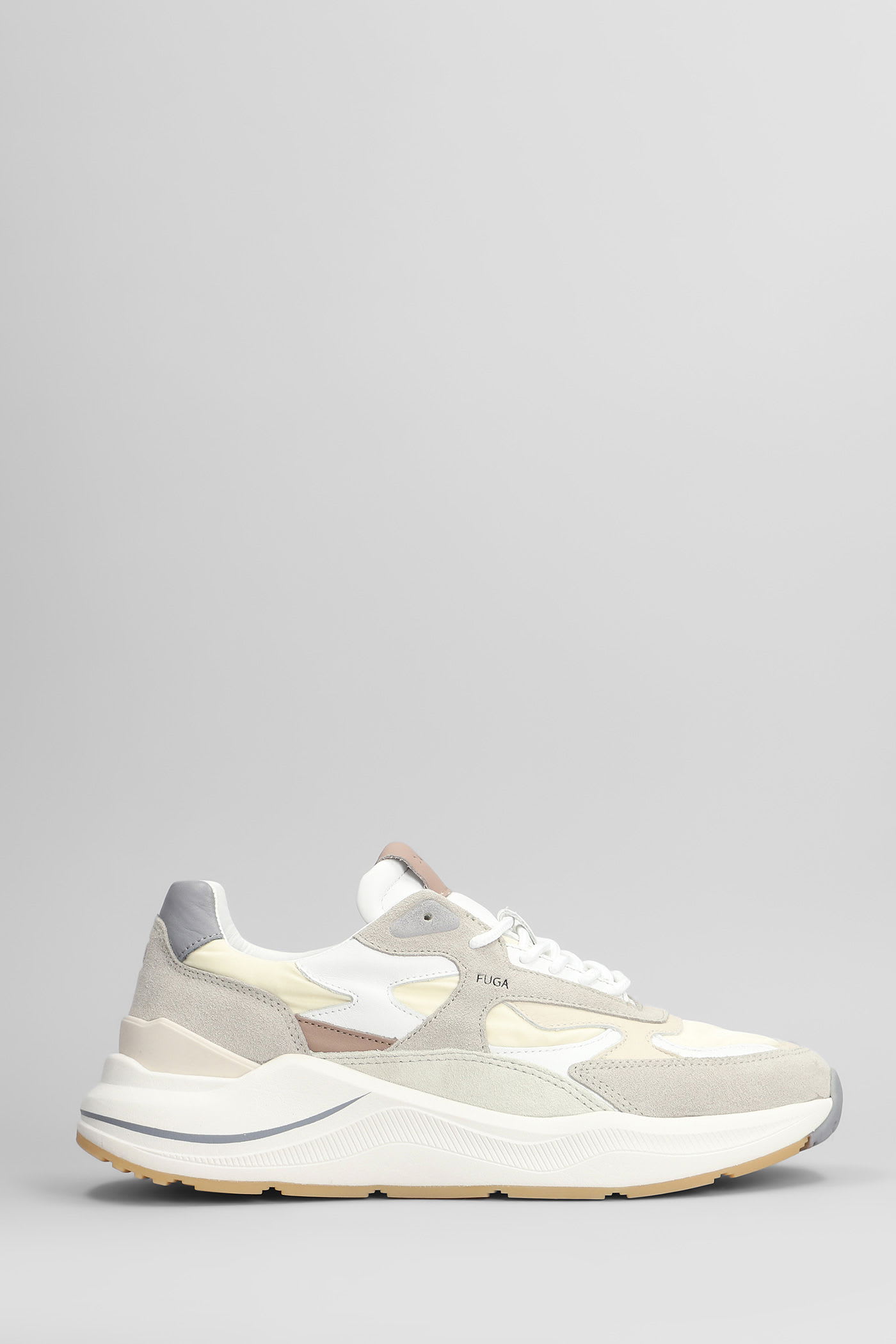D. A.T. E. Fuga Sneakers In Beige Suede And Fabric
