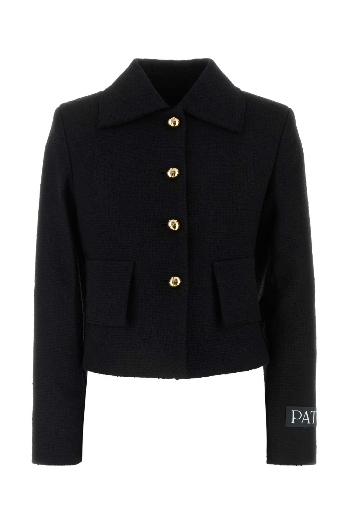 Shop Patou Black Tweed Blazer