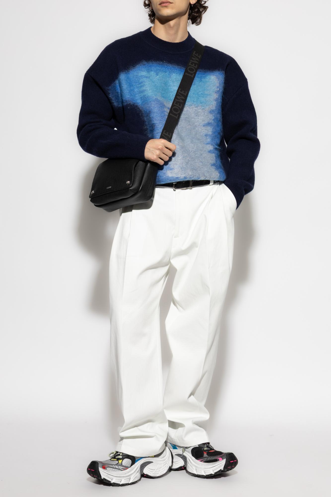 Givenchy Sweater In Wool With Brushed Afternoon Light Jacquard In Blue