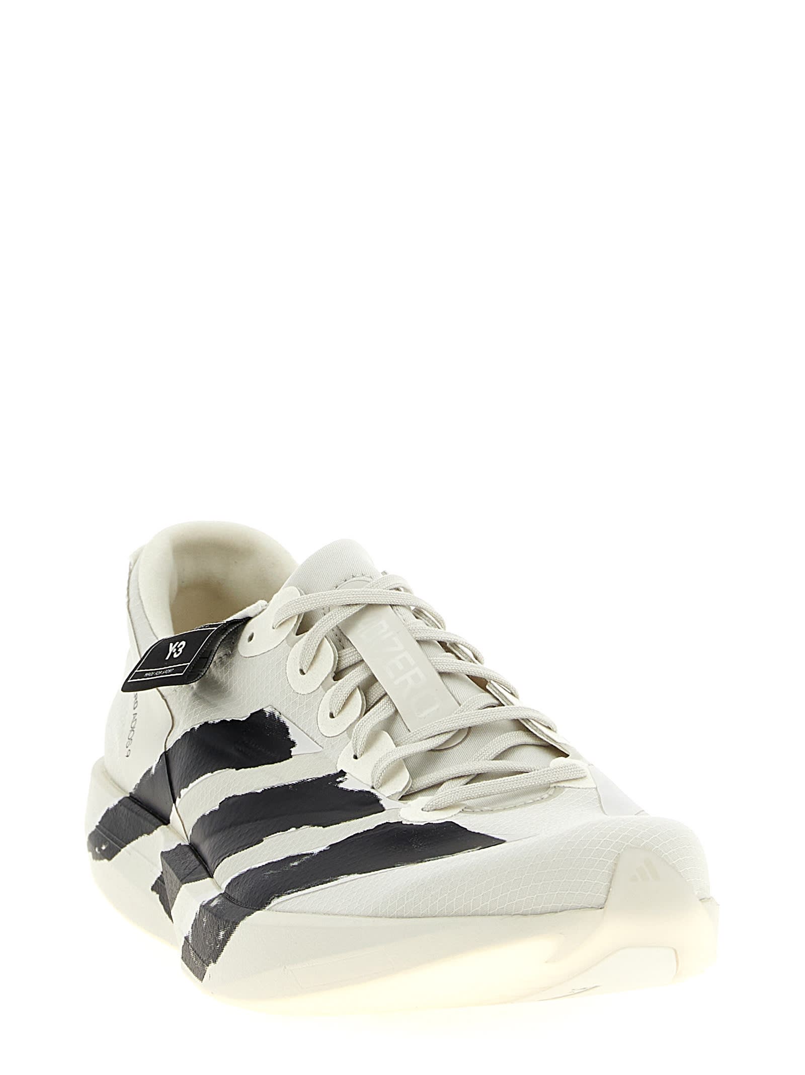 Y-3 Round-toe Sneakers With Iconic Contrast Stripes In White