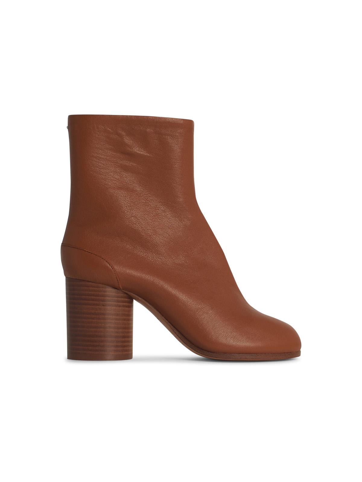 tabi Brown Leather Ankle Boots