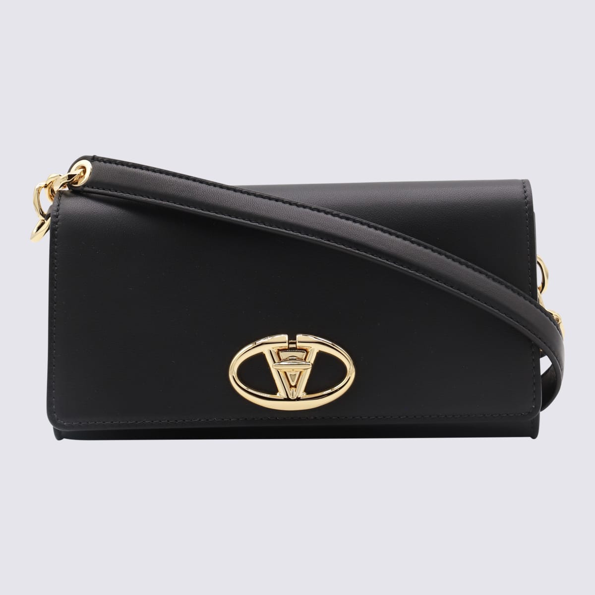 Shop Valentino Black Leather Vlog The Bold Wallet