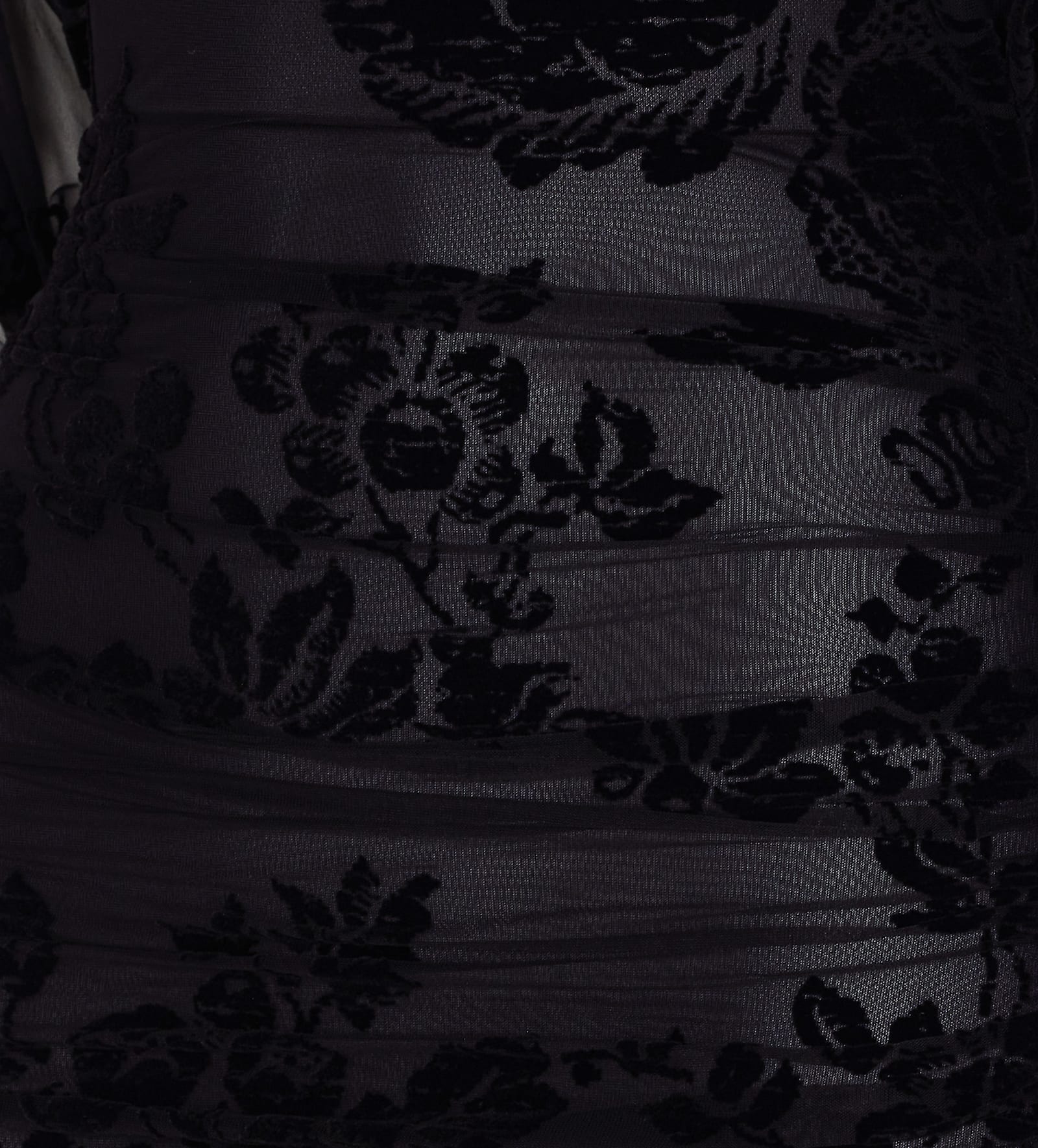 Pinko Mini Dress With Textured Floral Pattern In Black