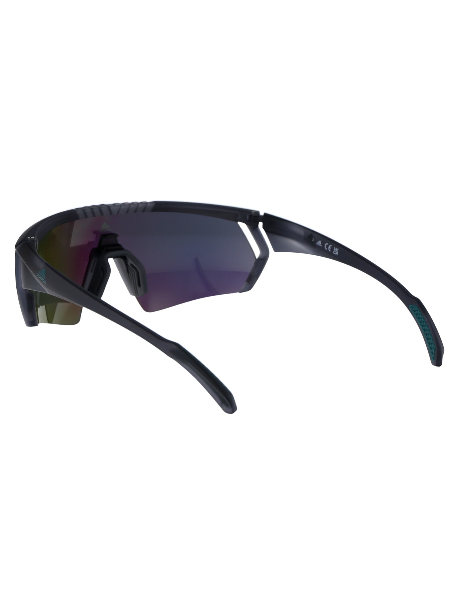 Shop Adidas Originals Cmpt Aero Sunglasses In 20q Grigio/altro/verde Specchiato