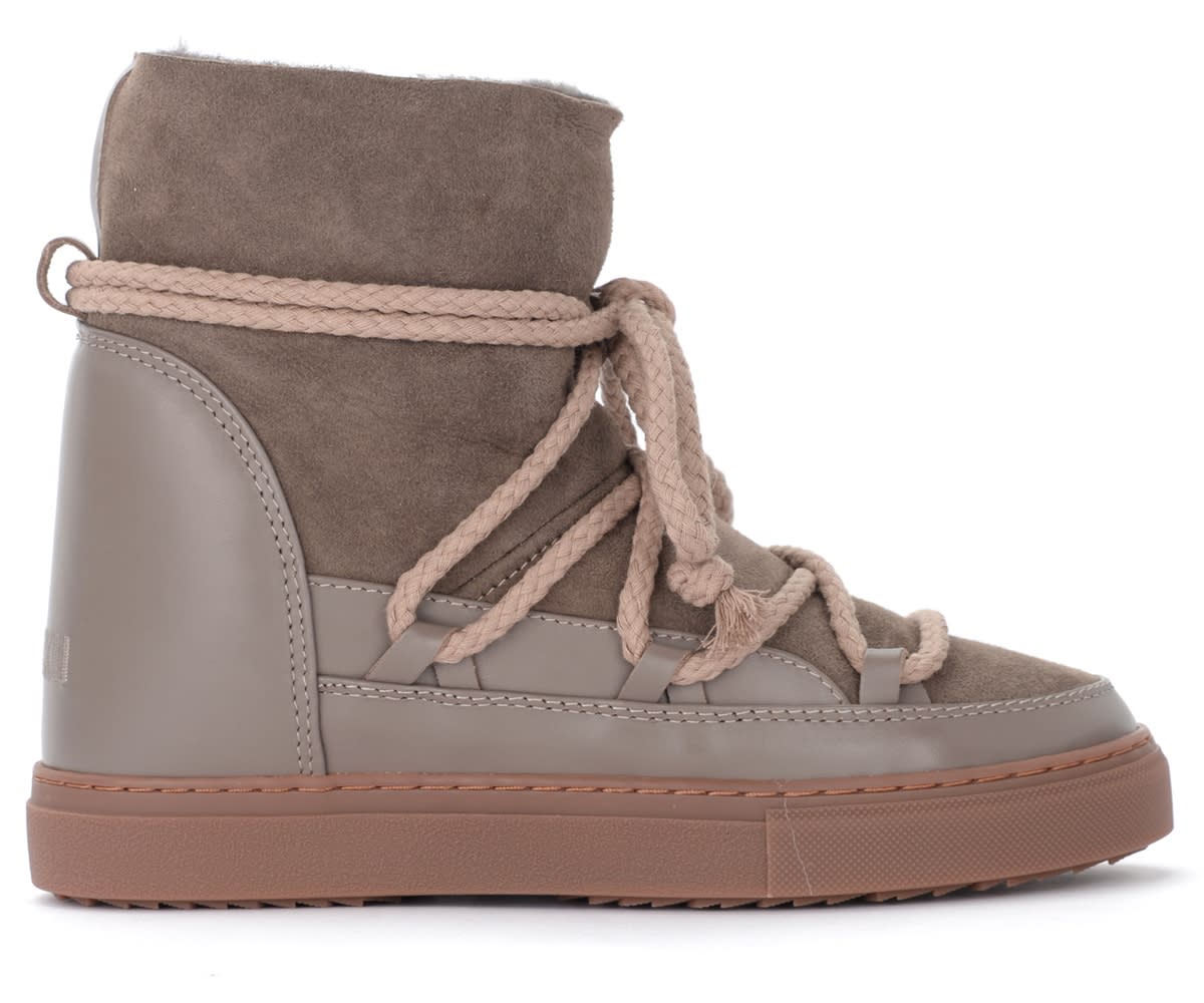 Inuikii Classic Ankle Boot In Taupe Suede Leather