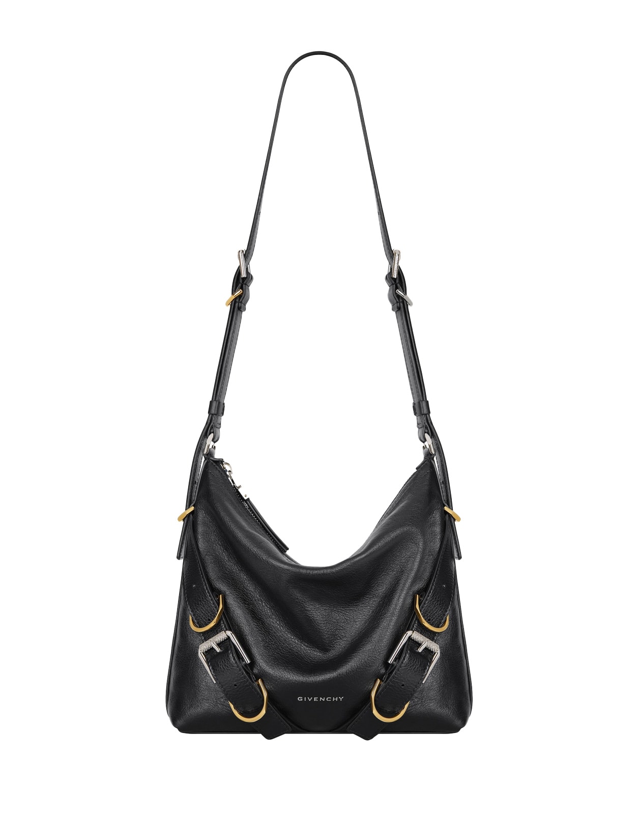 Shop Givenchy Voyou Crossbody Bag In Black Leather
