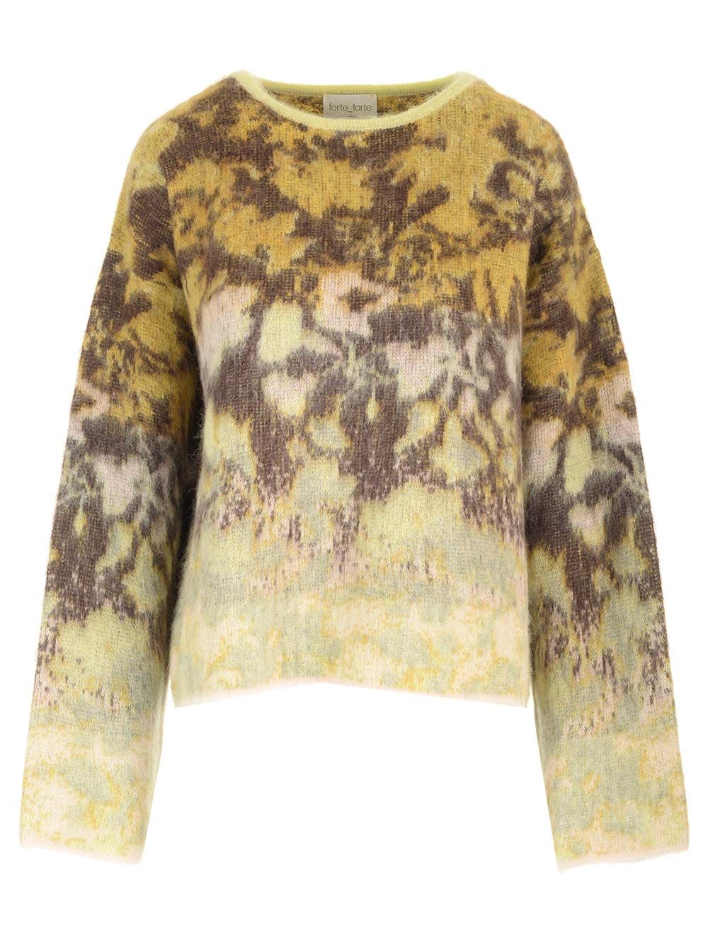 Shop Forte Forte Bloom Mist Alpaca Sweater In Multicolor