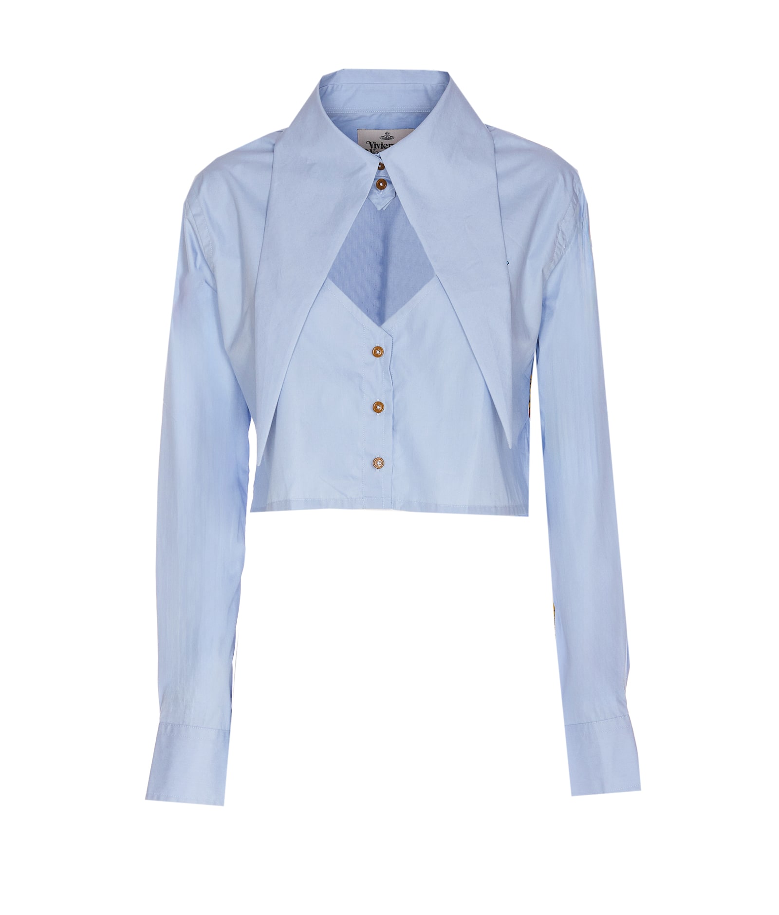 Vivienne Westwood Light Blue With Oversize Collar And Front Cut-out In Cotton Woman