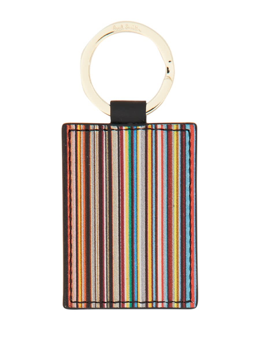 Shop Paul Smith Signature Stripe Key Holder In Multicolour