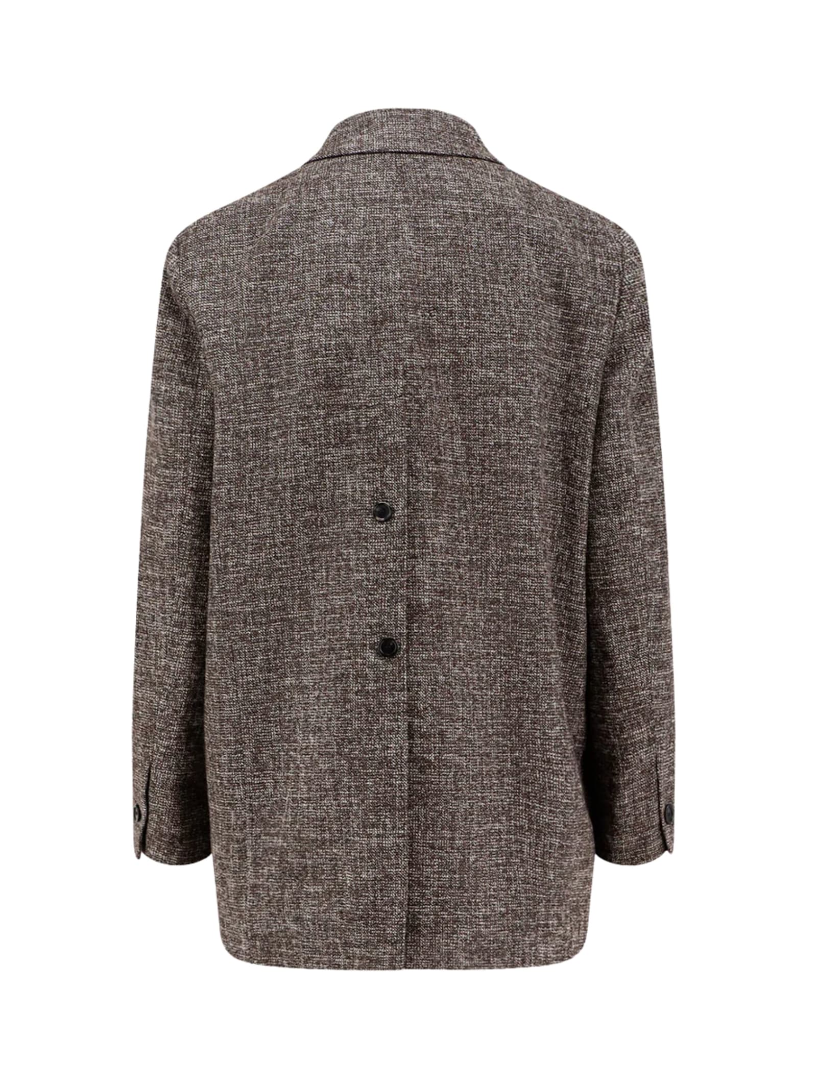 Pinko Double-breasted Flannel Blazer In Gray