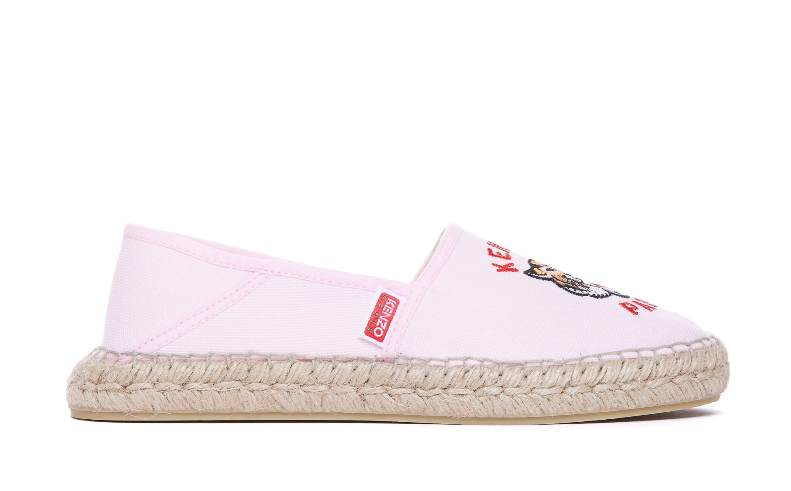 Shop Kenzo Lucky Tiger Logo Espadrilles In Pink