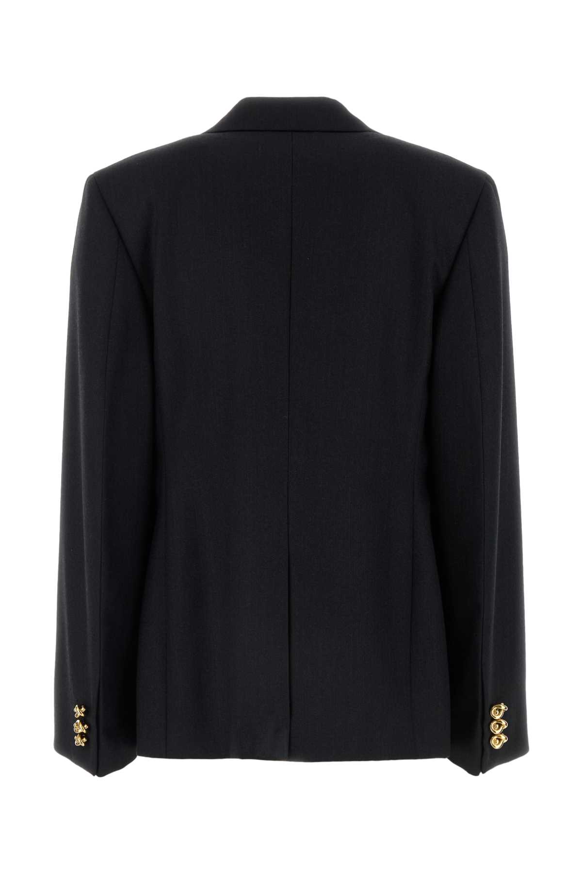 Shop Bottega Veneta Slate Wool Blazer In Navy
