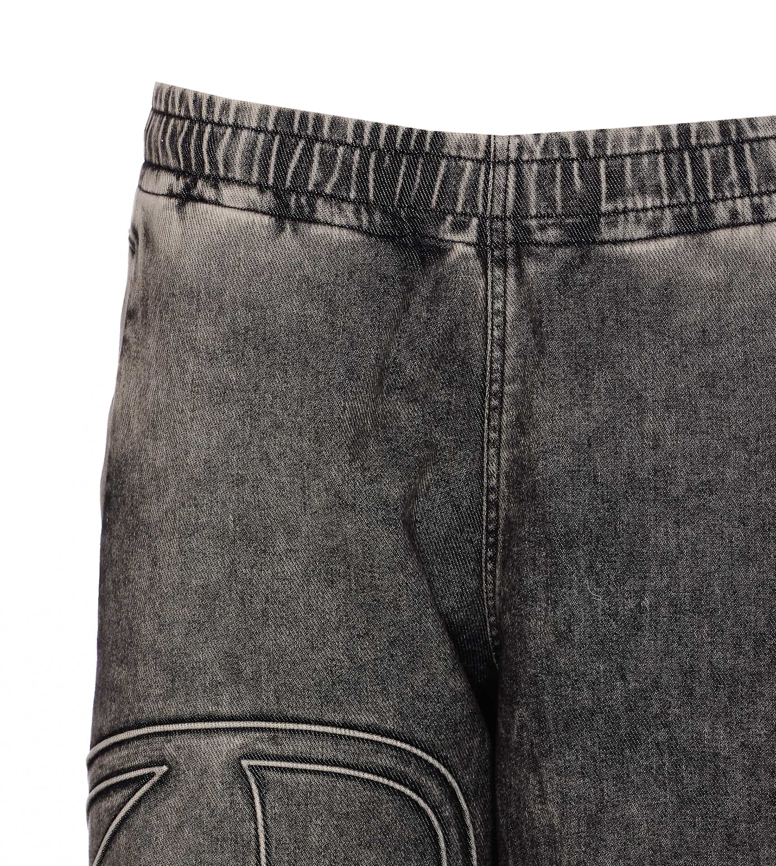 Diesel Track Pants With Embroidered Detail And Pockets In Gray