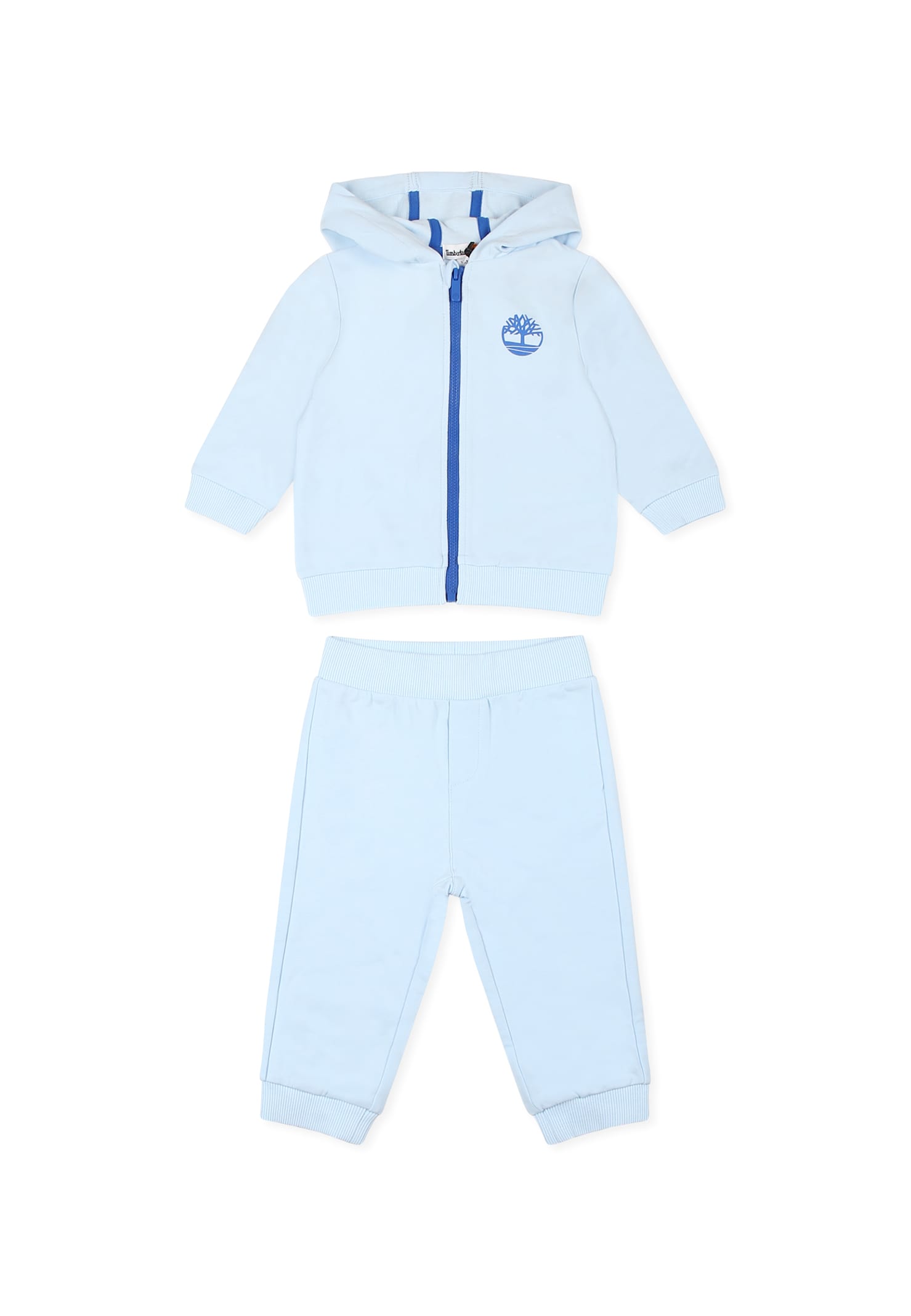Timberland Light Blue Suit For Baby Boy With Tree In Light Blue
