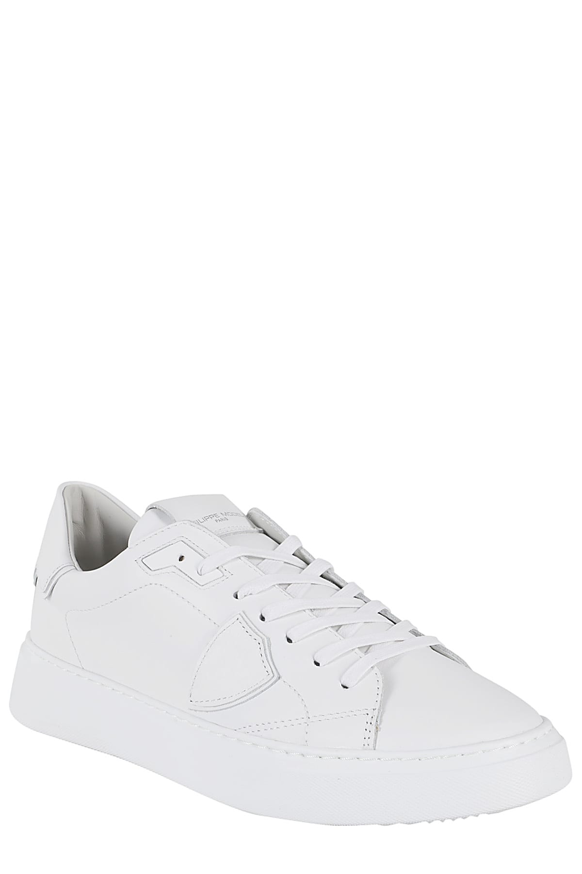 Shop Philippe Model Temple Low Man In Veau Blanc