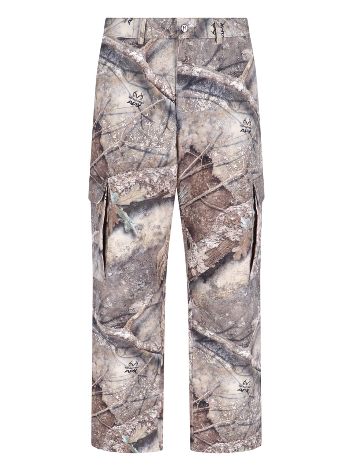 Represent Cargo Trousers With Real Tree Camouflage Print In Gray