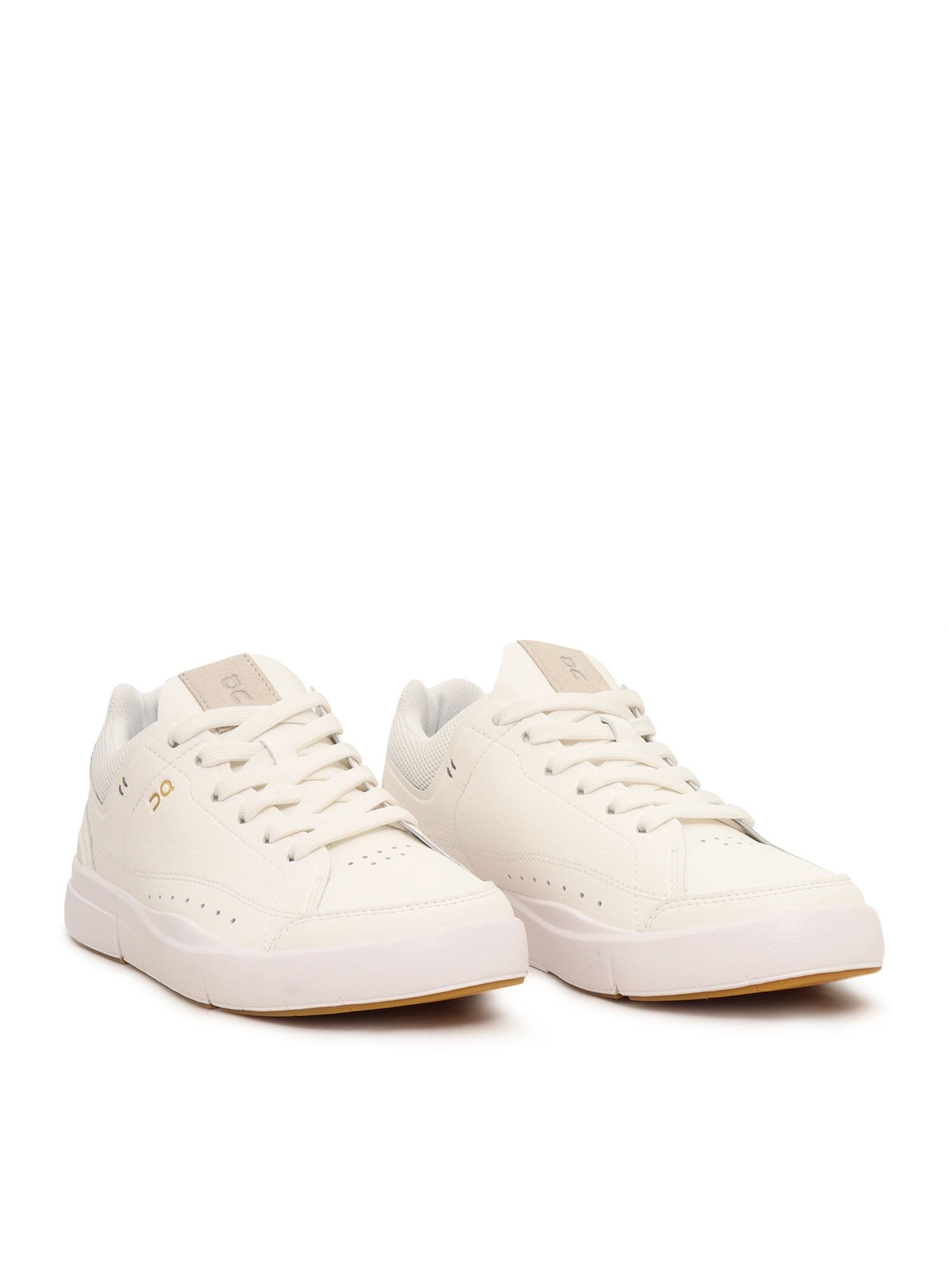 On White Synthetic Leather And Fabric The Roger Center Court Sneakers In White