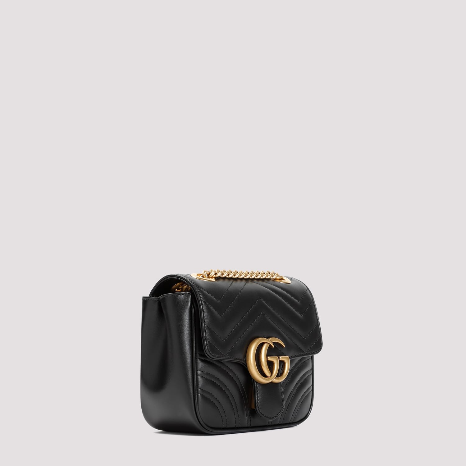 Shop Gucci Gg Marmont Mini Shoulder Bag In Black