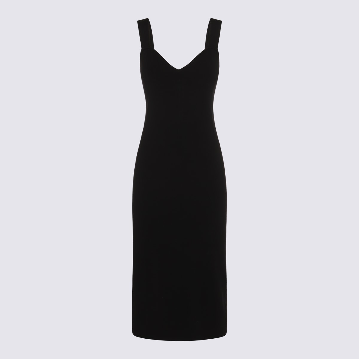 Black Viscose Midi Dress