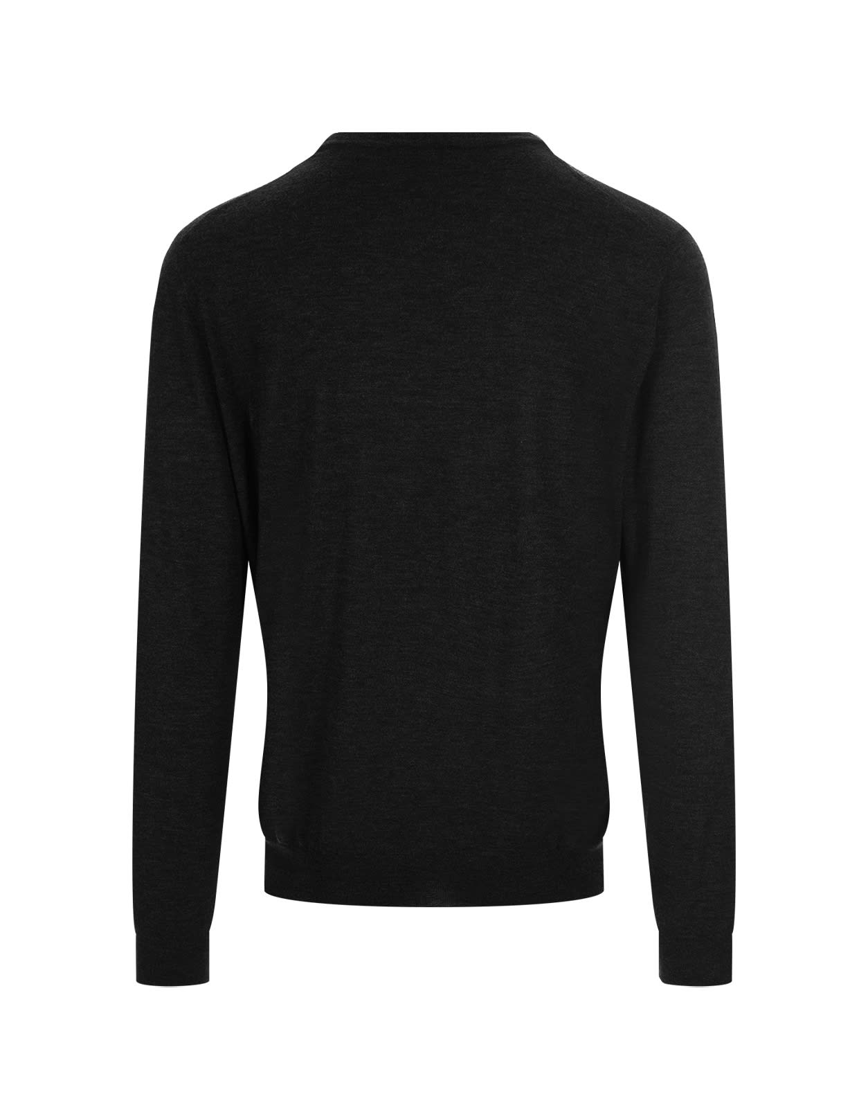 Shop Fedeli Black Cashmere Sweater