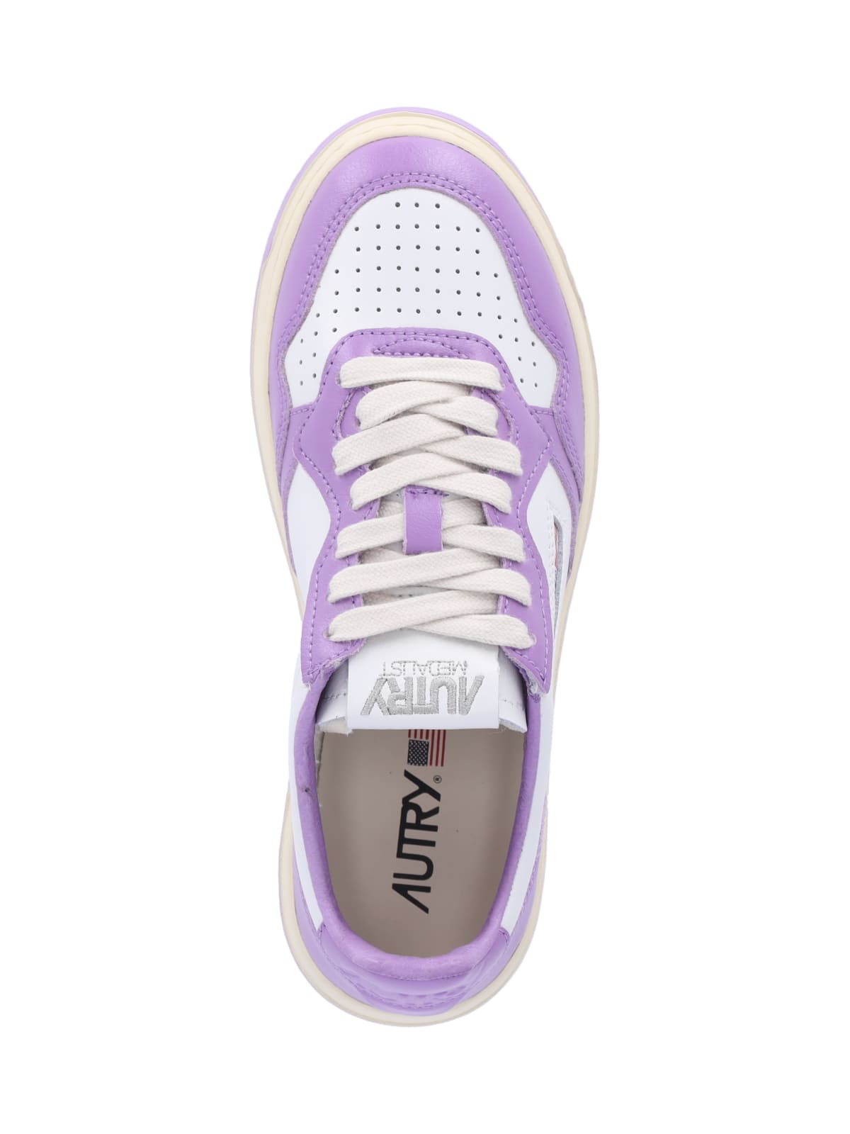 Shop Autry Medalist Low Sneakers In White/eng Lav