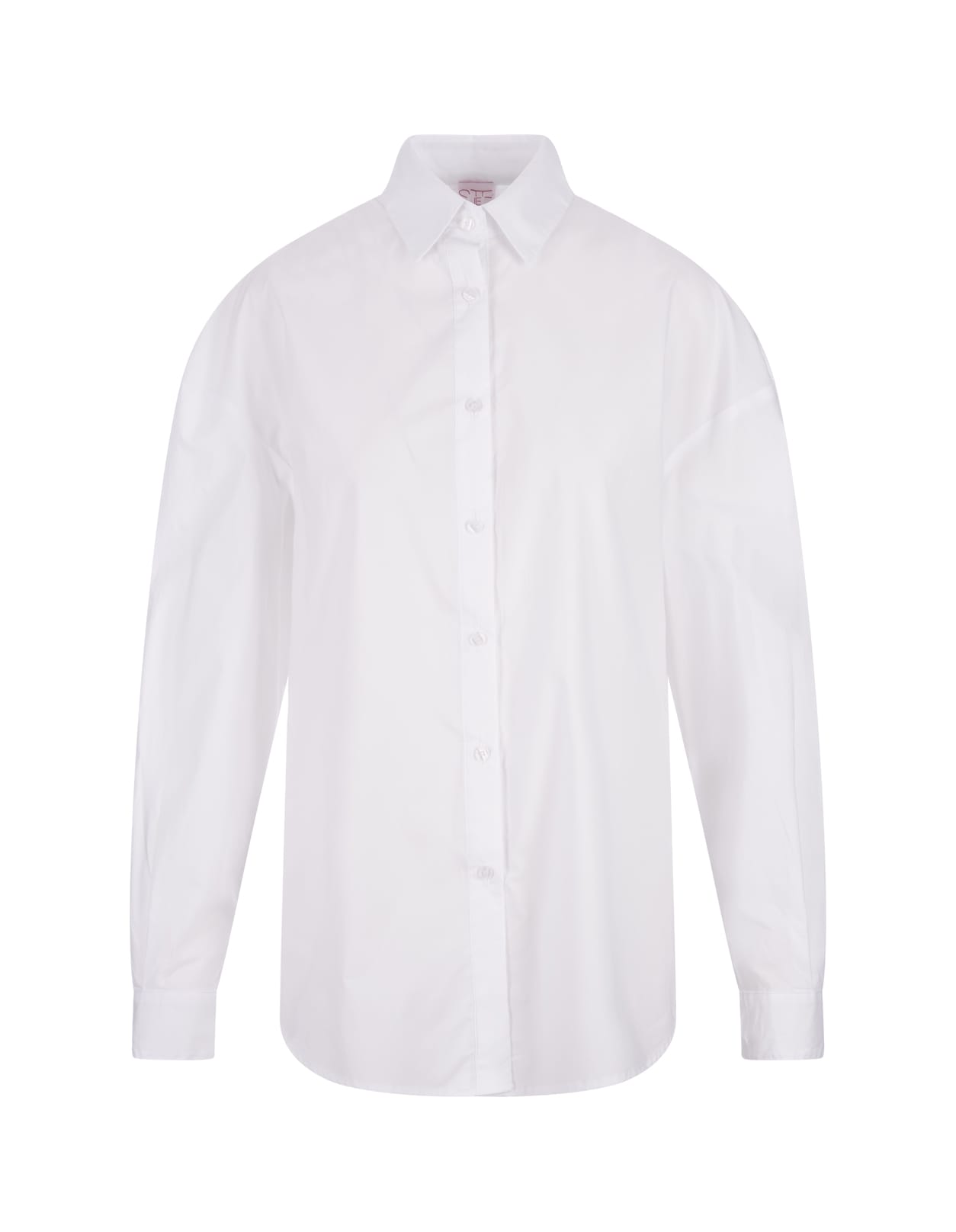 Over Fit Shirt In White Poplin