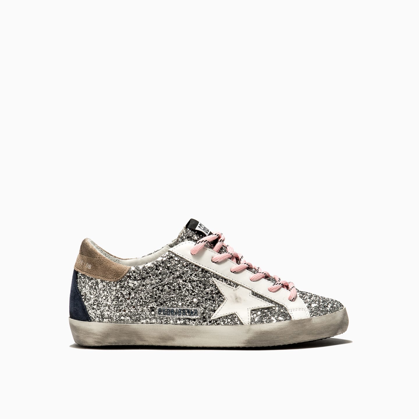 Golden Goose Sneakers Superstar In Silver Glitter Avola White Star Modesens