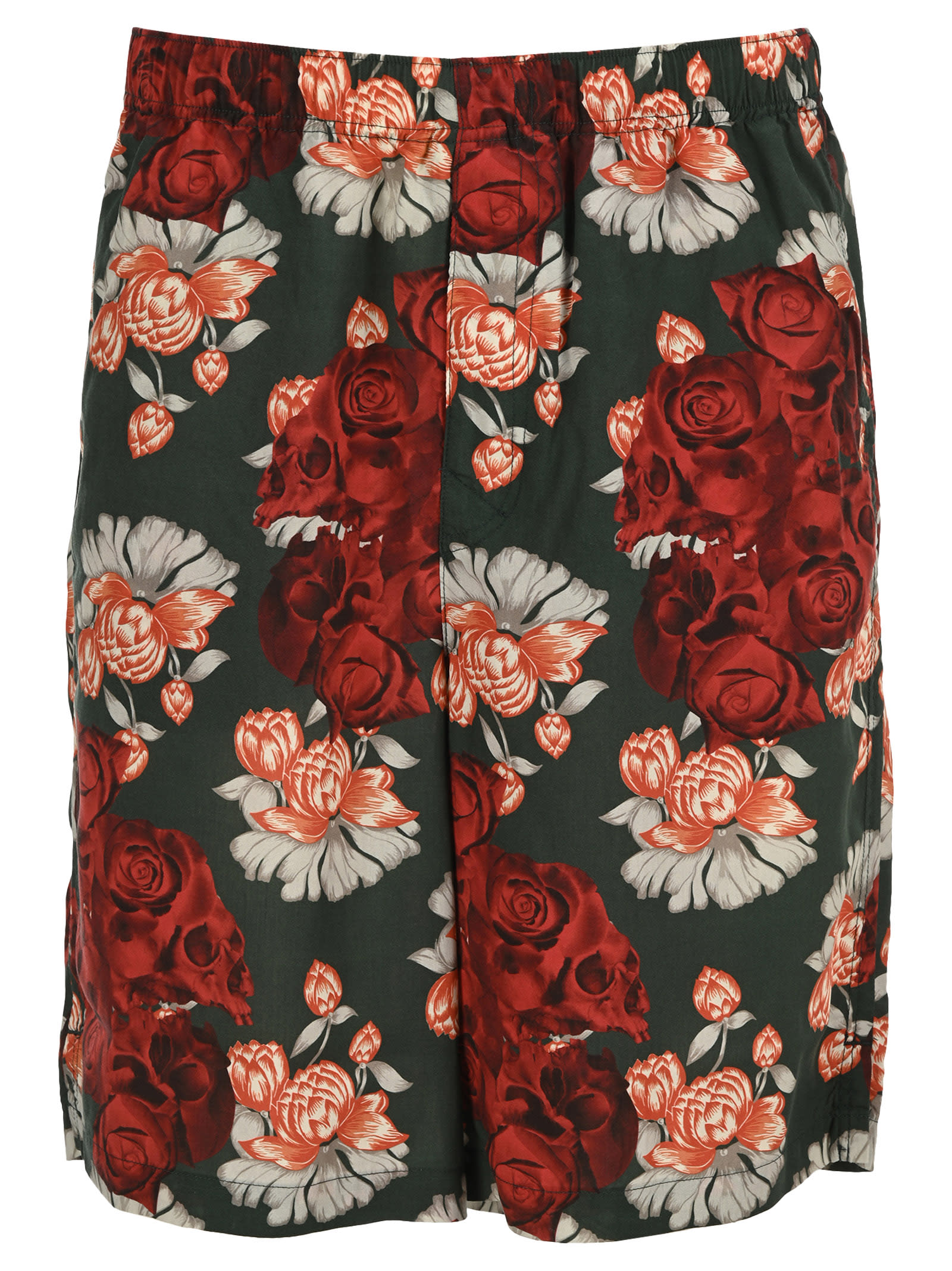 Undercover Rose-print Bermuda Shorts In Green