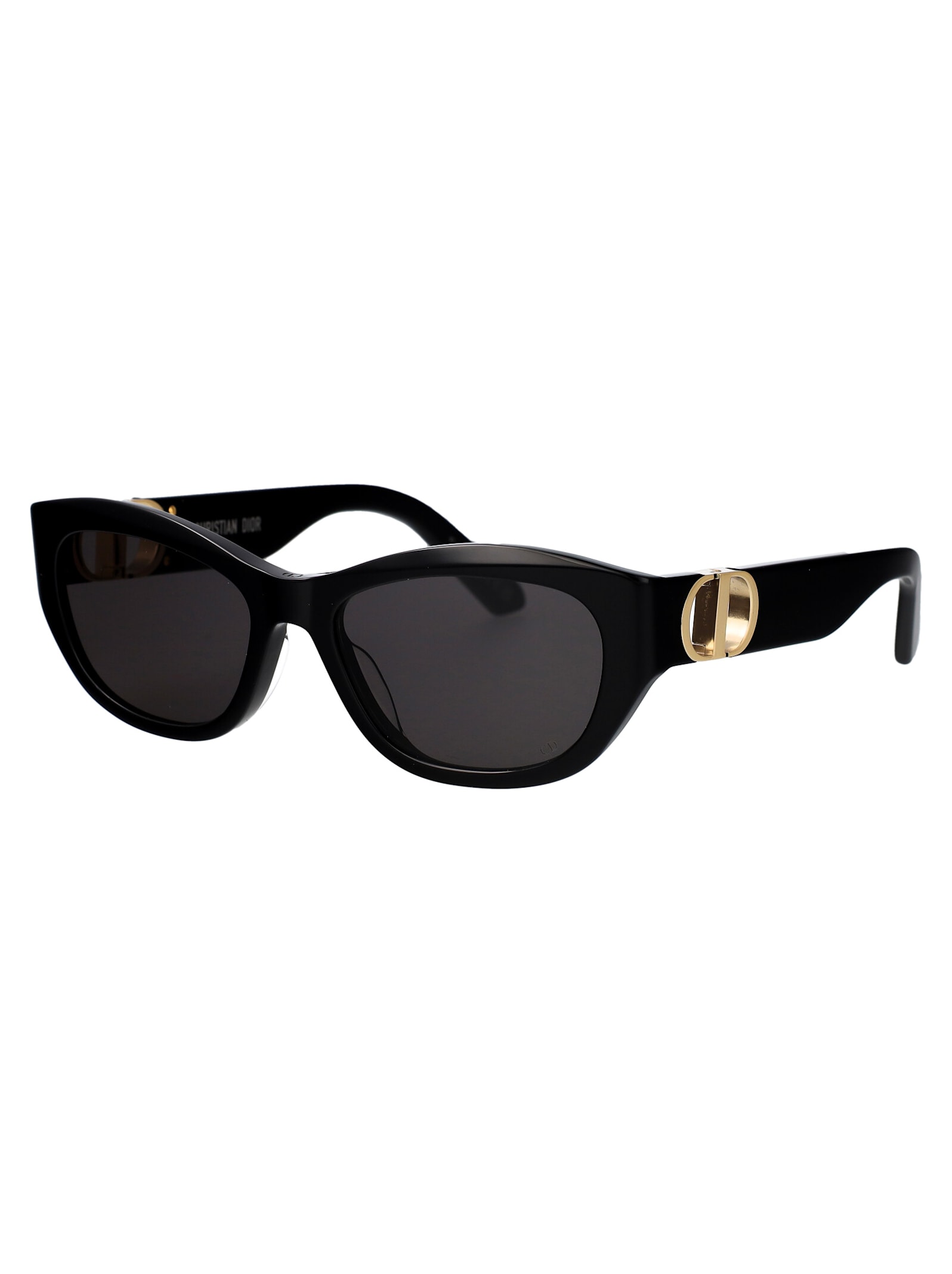 Shop Dior 30montaigne B5u Sunglasses In 10a0 Shiny Black / Smoke