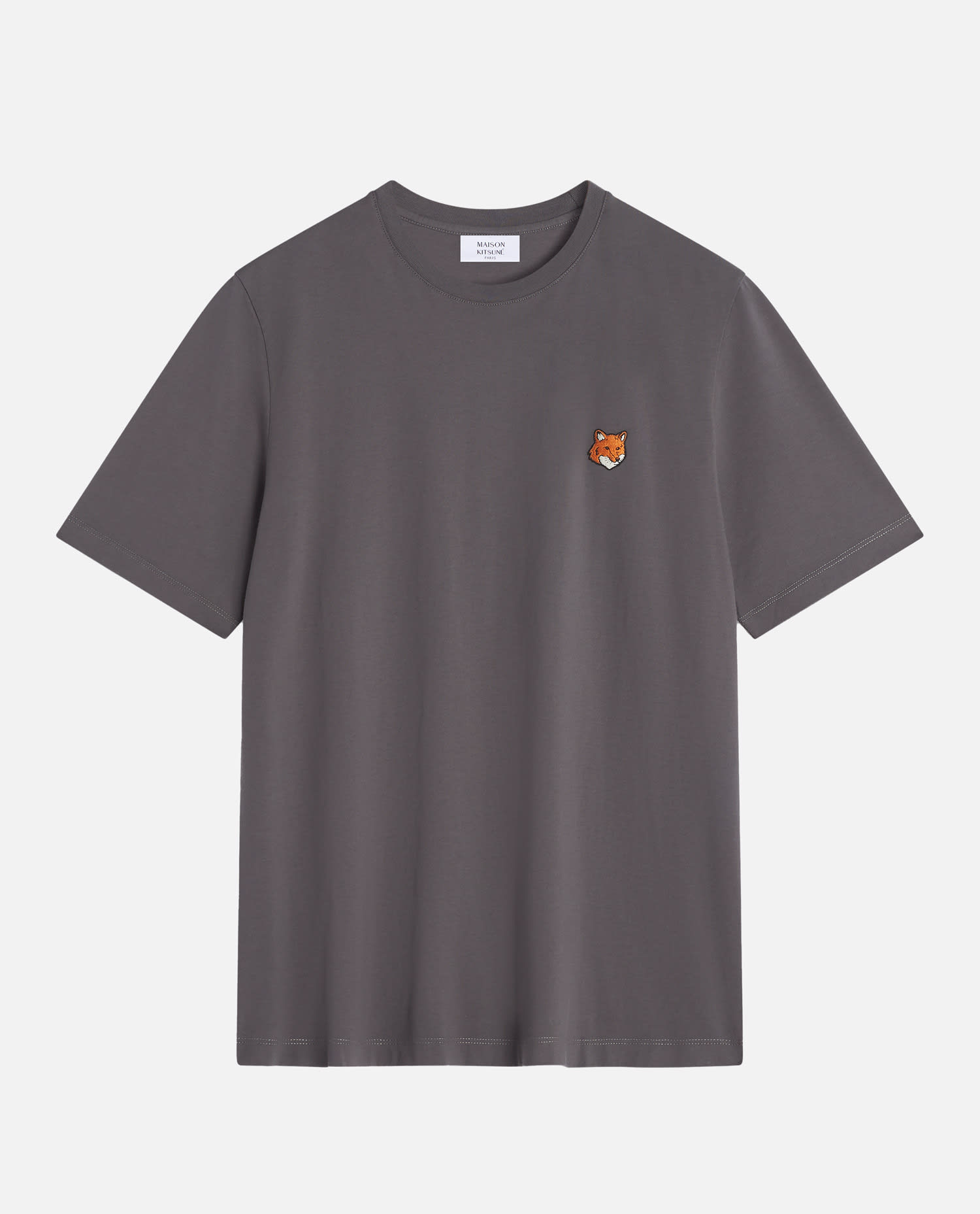 Maison Kitsuné Fox Head Regular Fit Cotton T-shirt In Gray