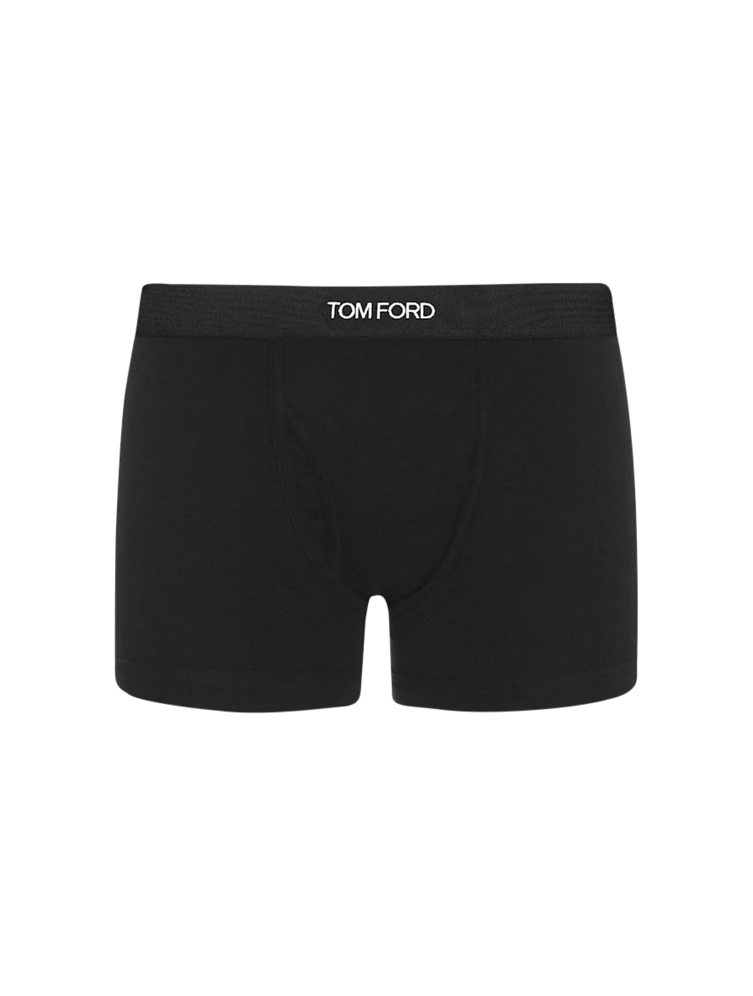 Tom Ford Logo Stretch-cotton Boxer Briefs In Black Grey