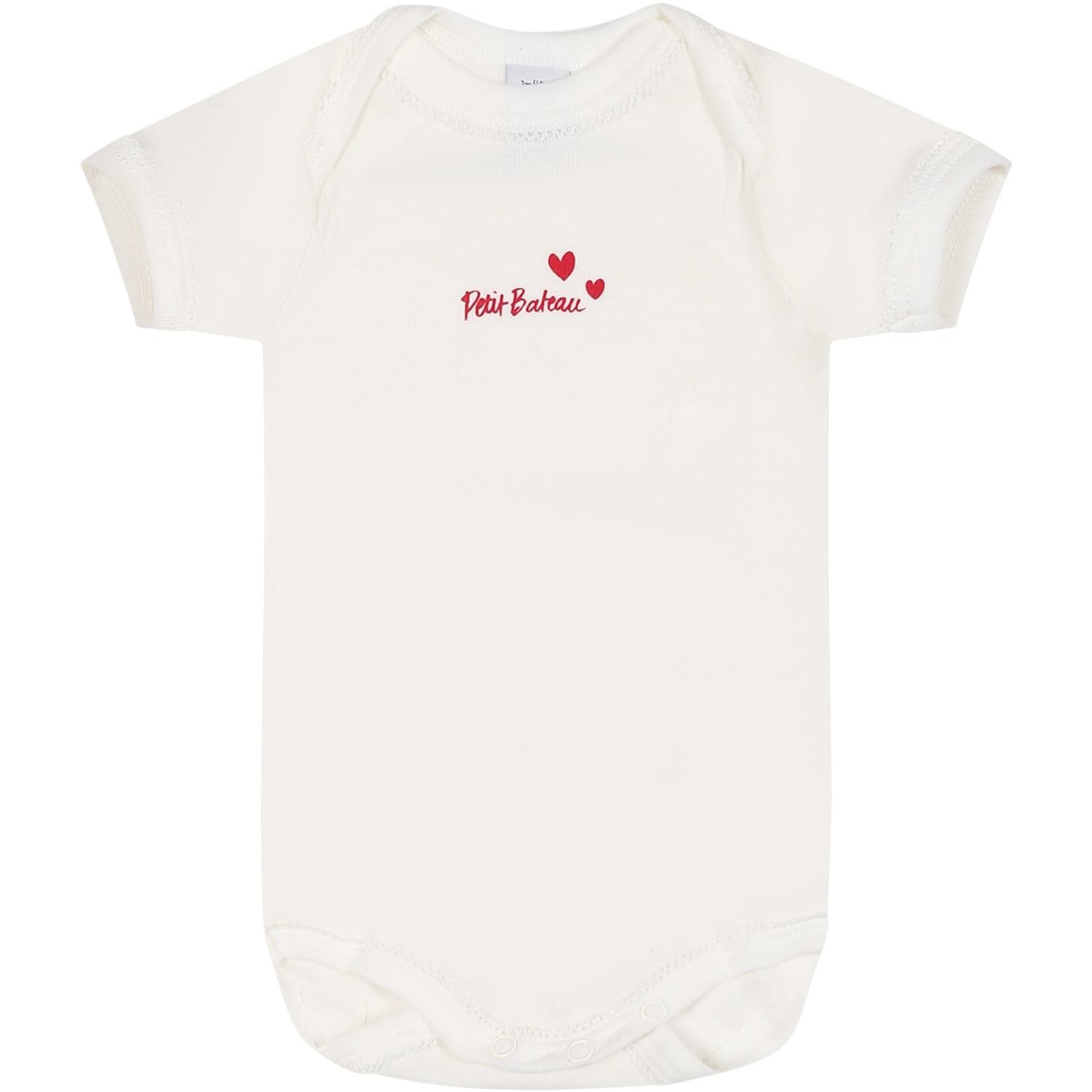 Petit Bateau White Set For Baby Girl In White