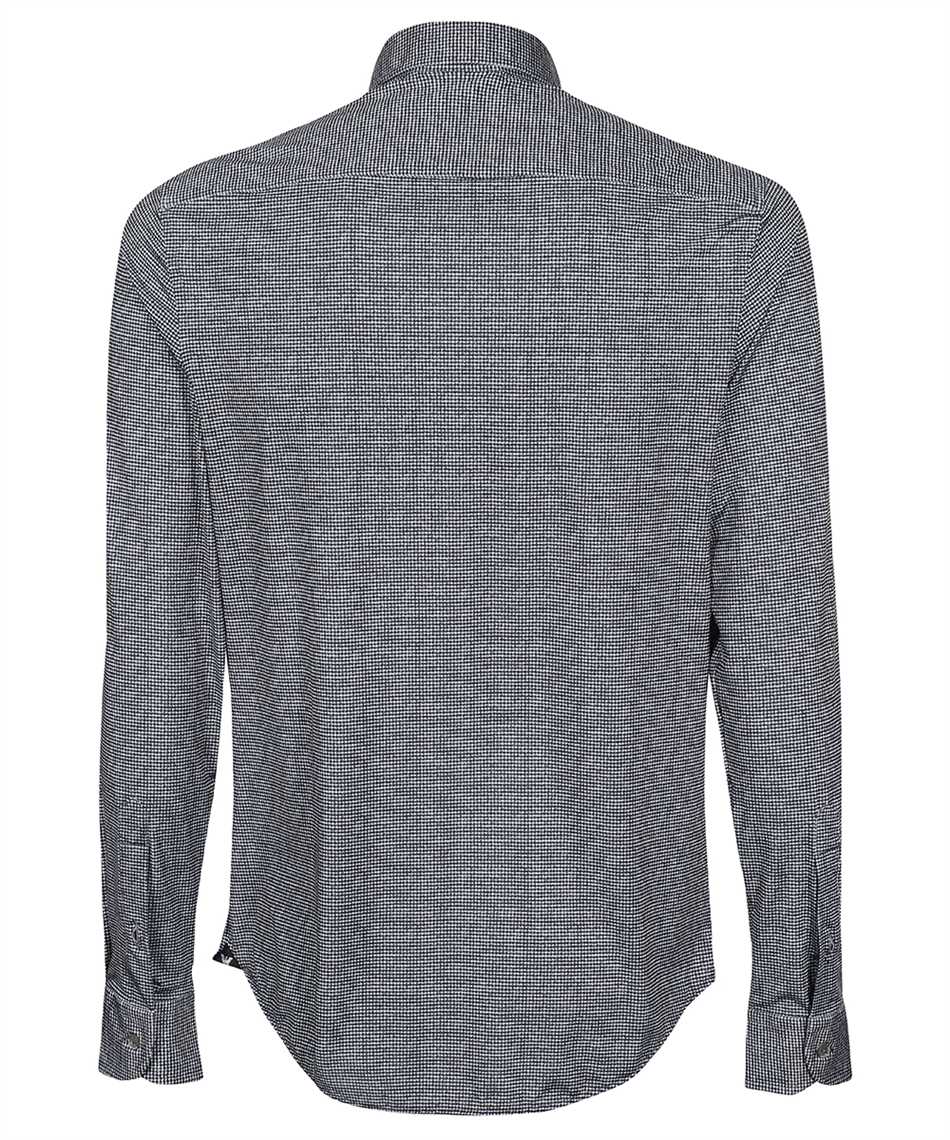 Emporio Armani Houndstooth Pattern Shirt In Black