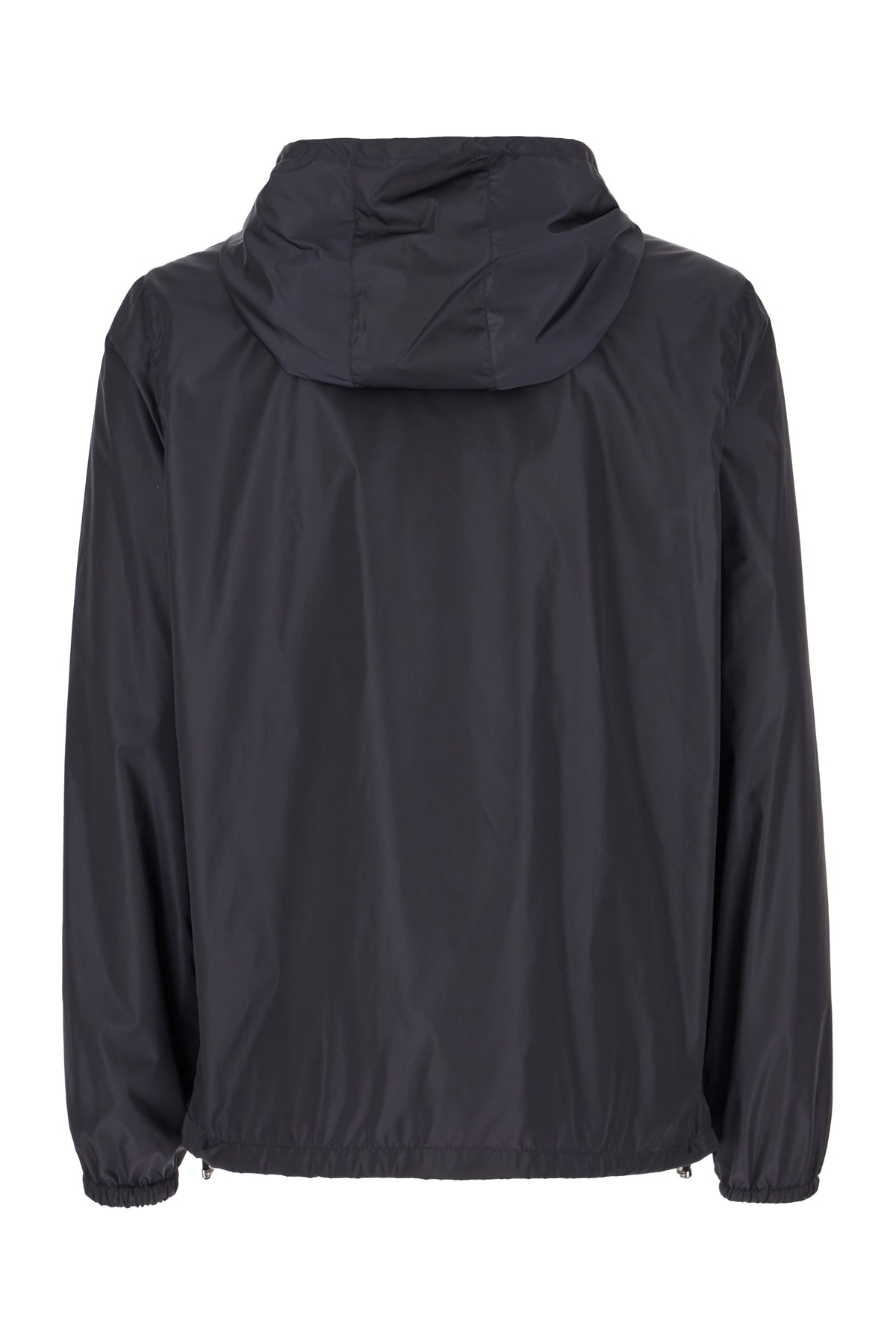 Valentino Nylon Windbreaker With Hood And Pockets In Navy