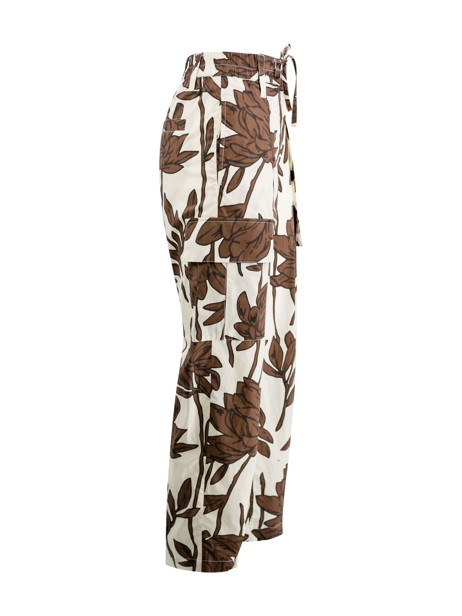 Shop Brunello Cucinelli Floral-print Cotton Trousers In Panama