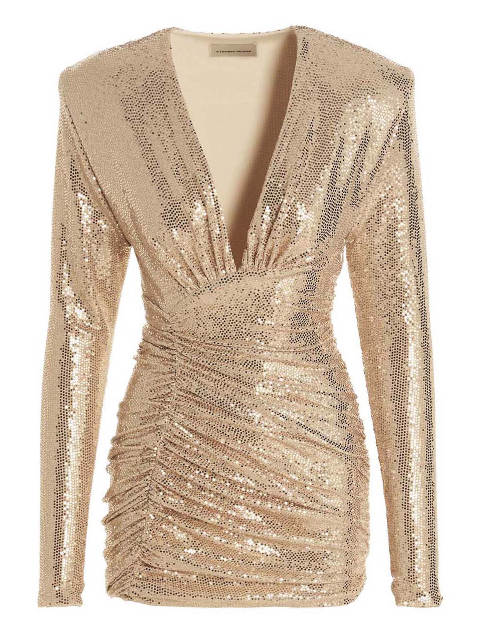 Alexandre Vauthier Glitter Draped Dress
