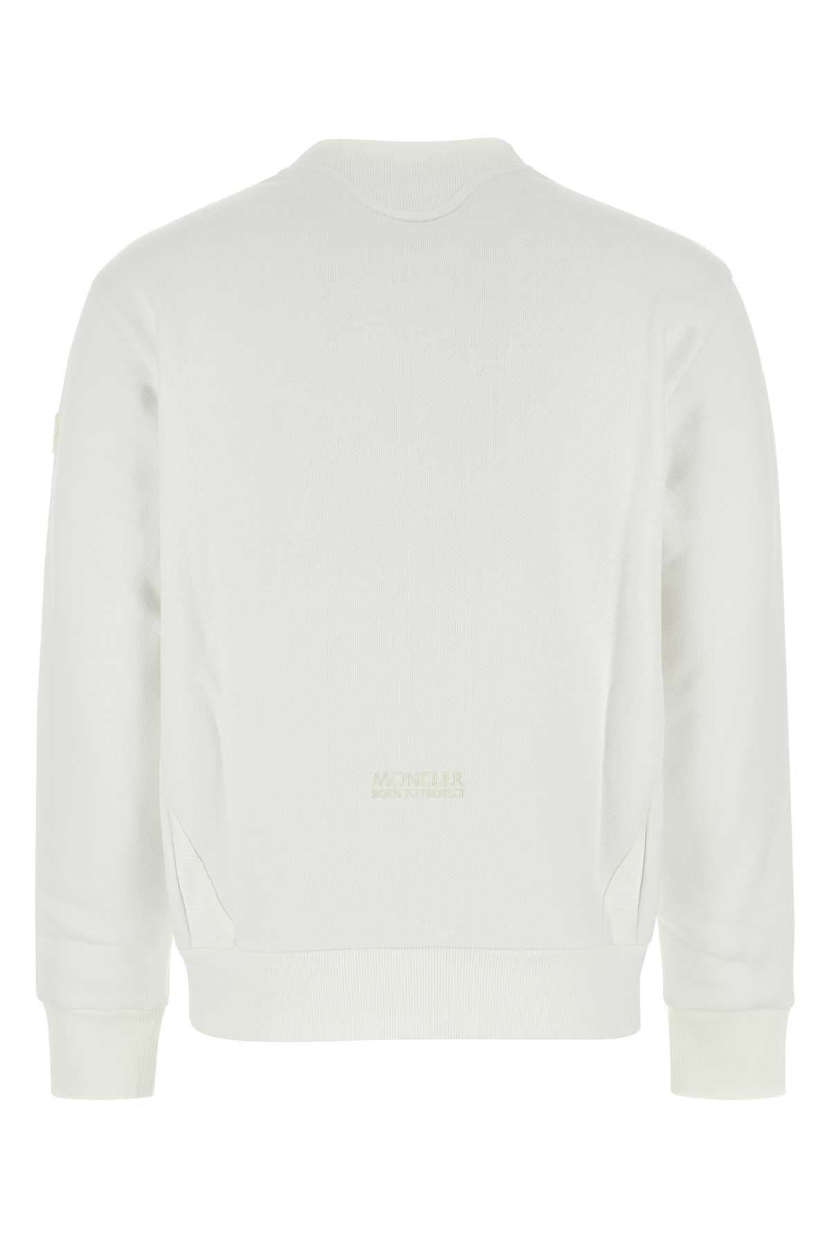 Moncler White Cotton Sweatshirt In 001