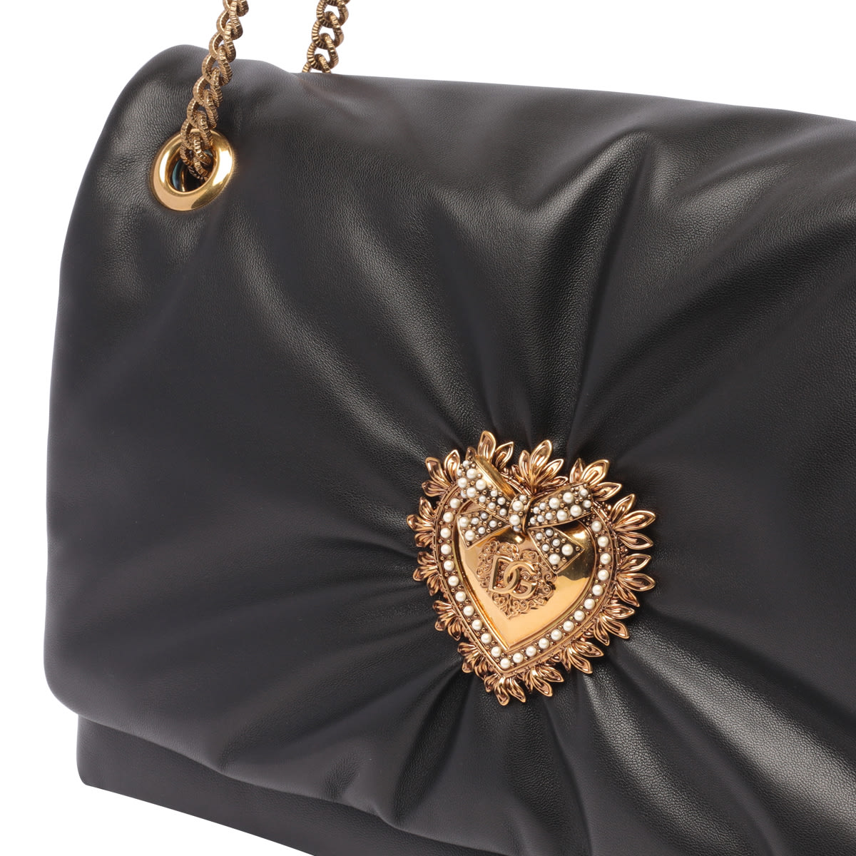 Shop Dolce & Gabbana Medium Devotion Soft Shoulder Bag In Nero