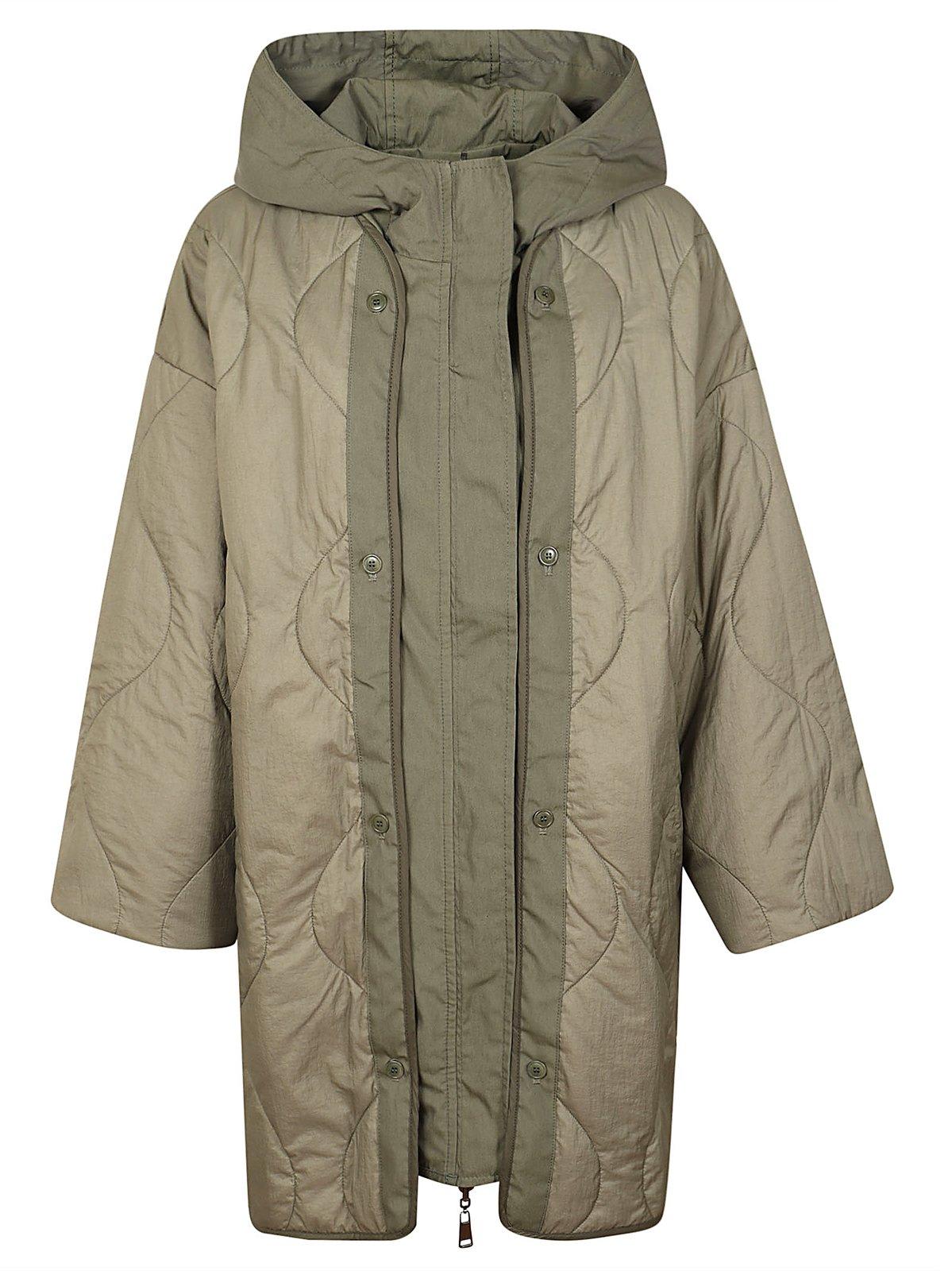 Shop Weekend Max Mara Fumetto Buttoned Reversible Parka In Kaki