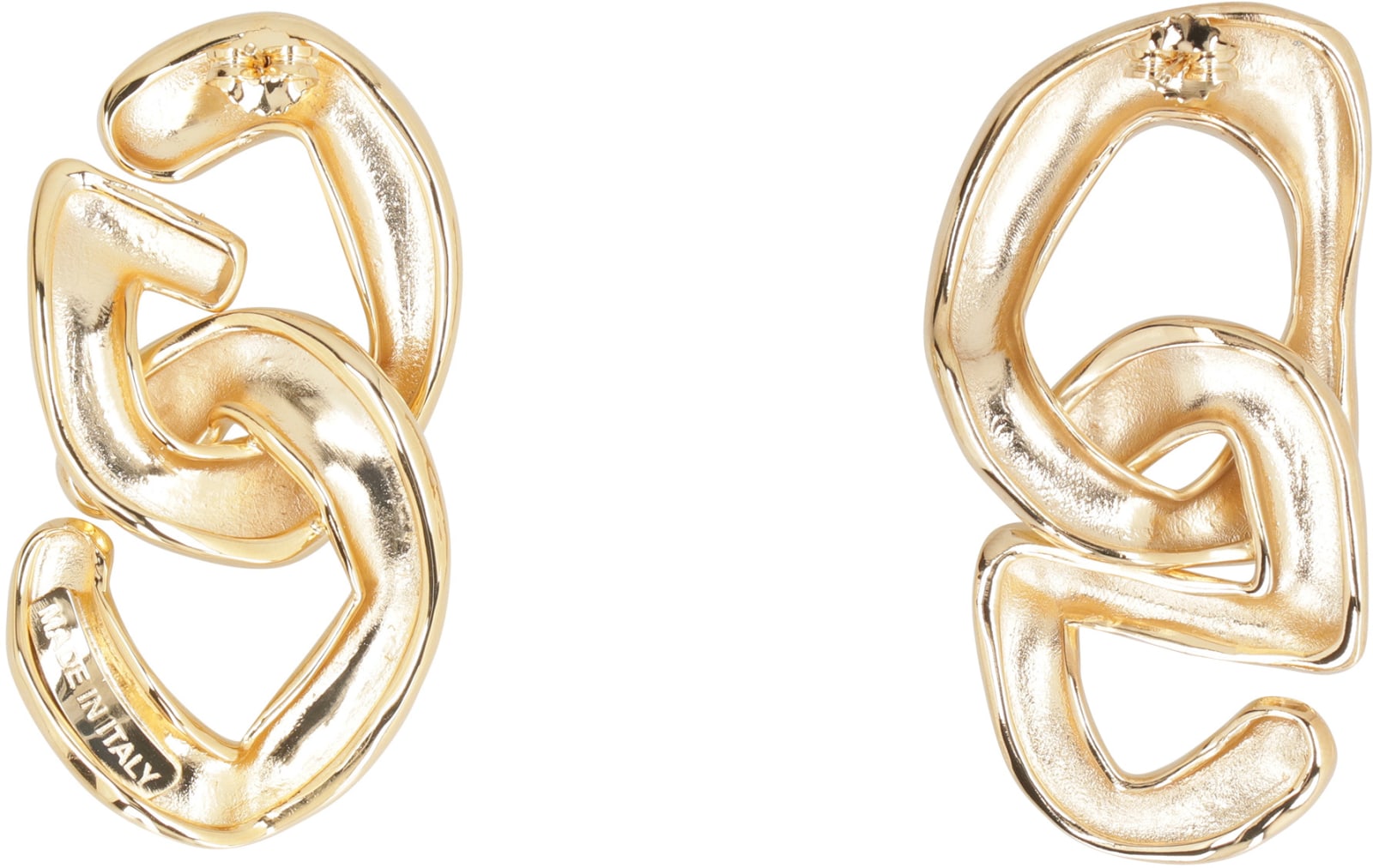 Gcds Maxi Chain Earrings With Logo In Gold
