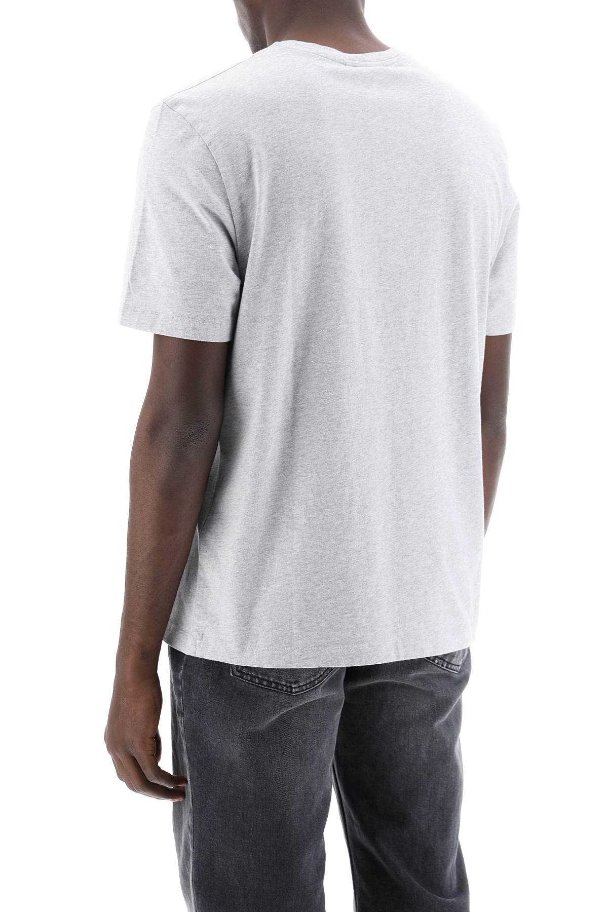 Shop Maison Kitsuné Chillax Fox T-shirt In Light Grey Melange (grey)