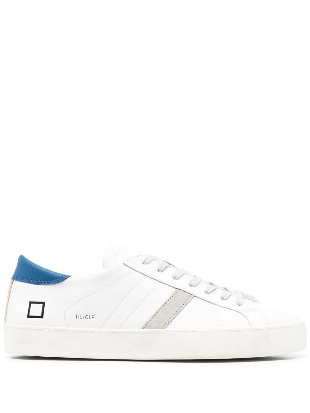 D.A.T.E. White And Bluette Hill Low Sneakers